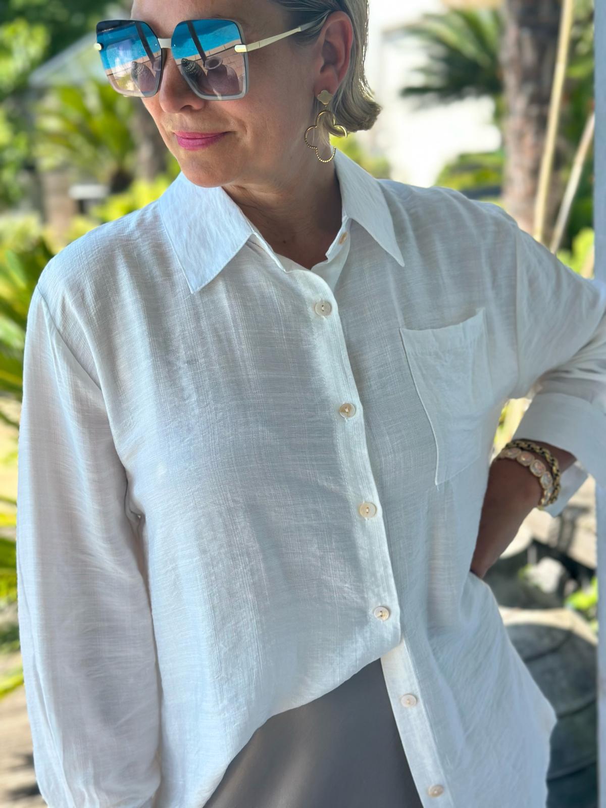 Bluse "Monaco Chic" in Weiss
