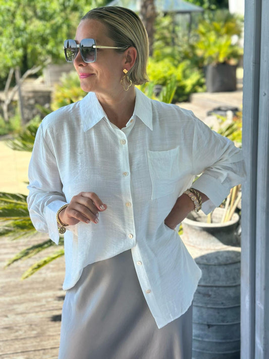 Bluse "Monaco Chic" in Weiss