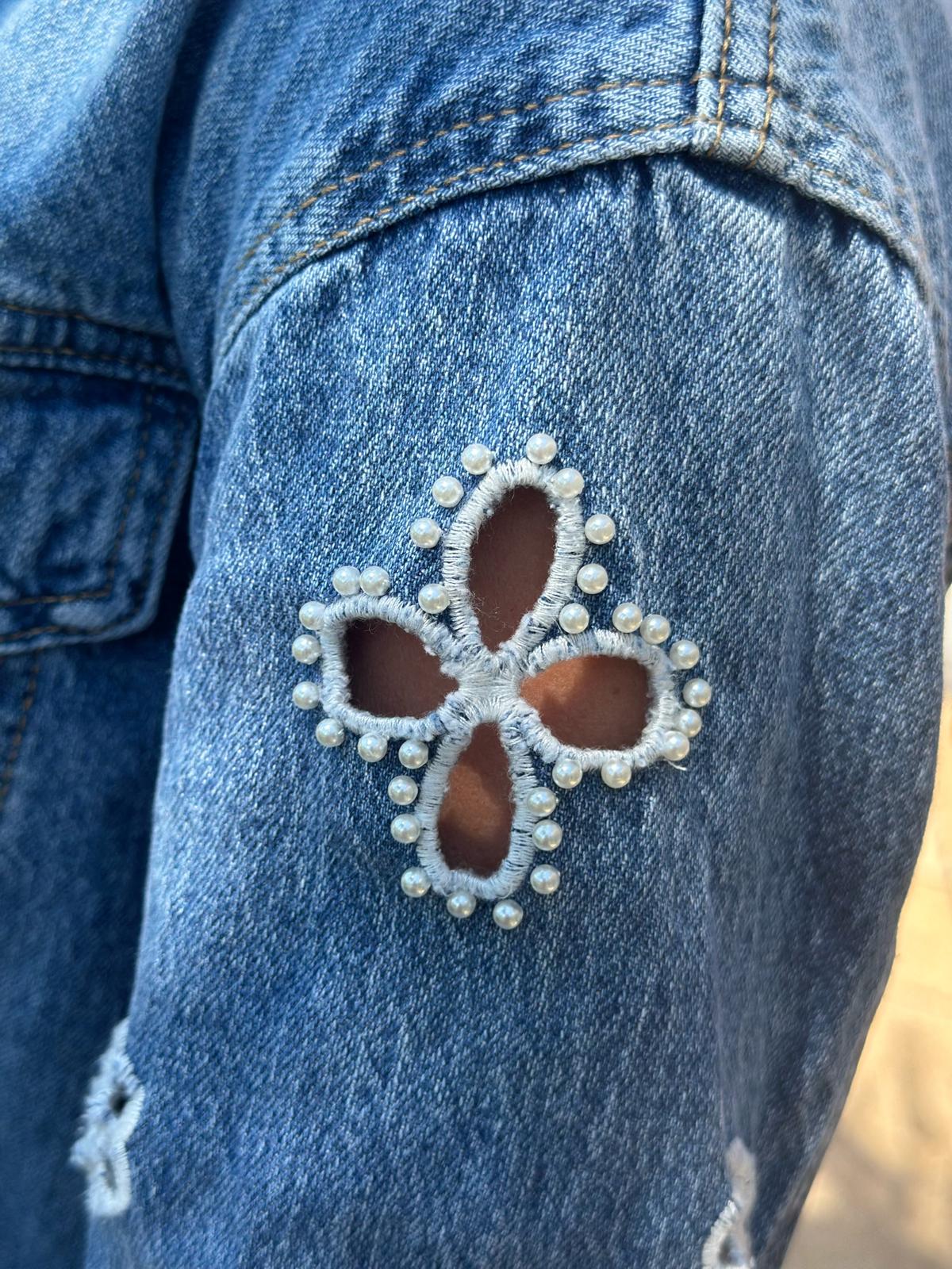 Jeansjacke "Pearl Blossom"