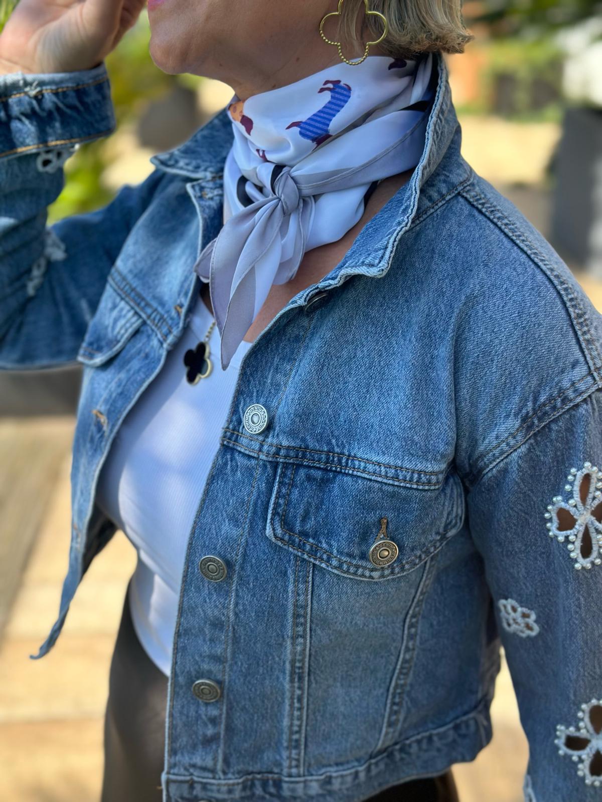 Jeansjacke "Pearl Blossom"