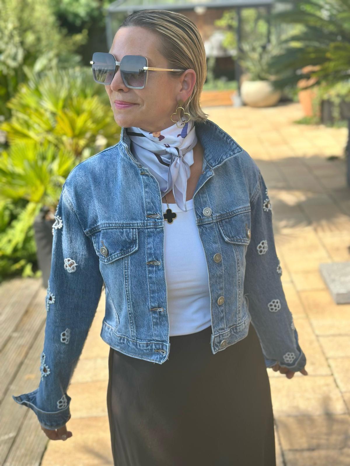 Jeansjacke "Pearl Blossom"