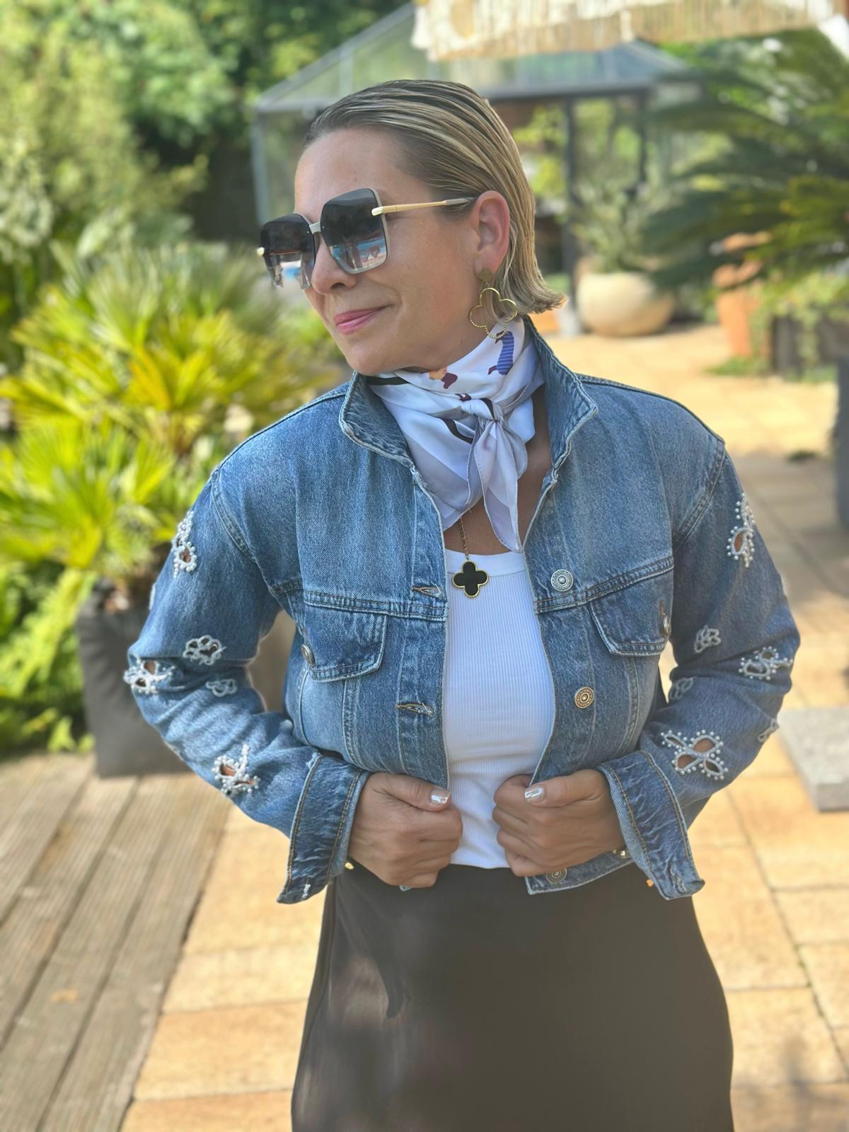 Jeansjacke "Pearl Blossom"
