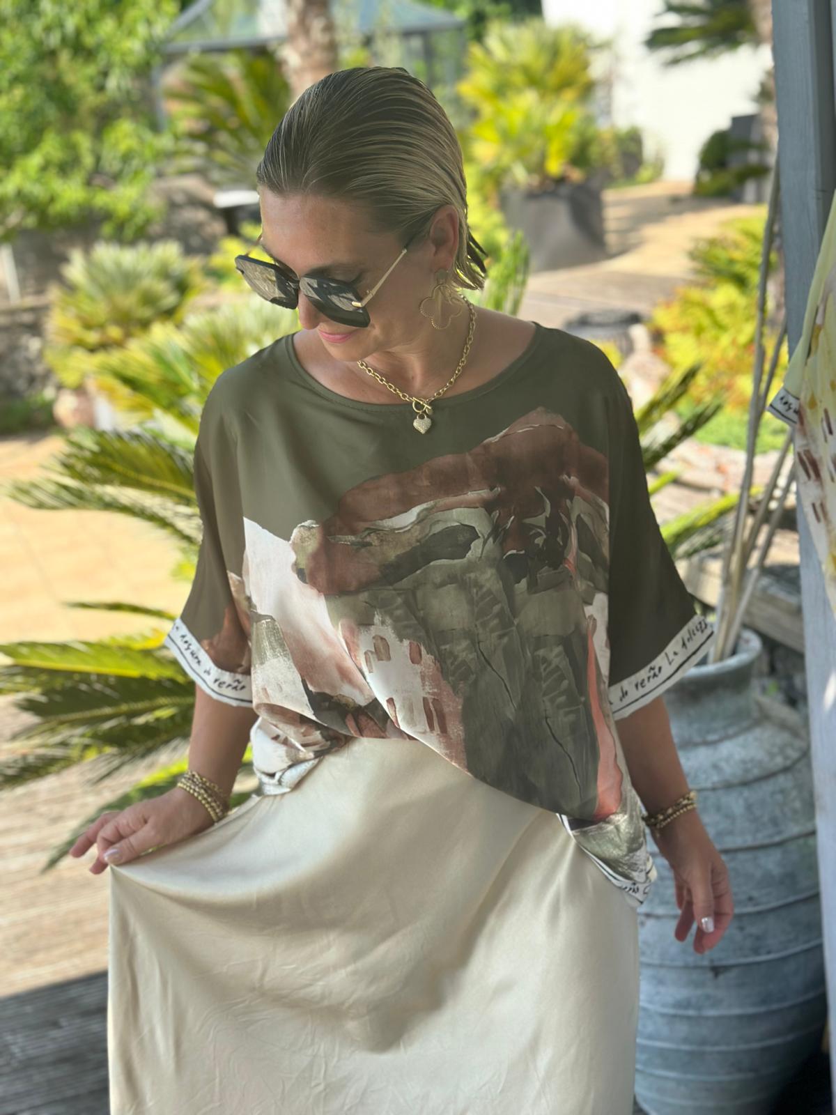 Shirt „Amalfi Dreams“ in Oliv