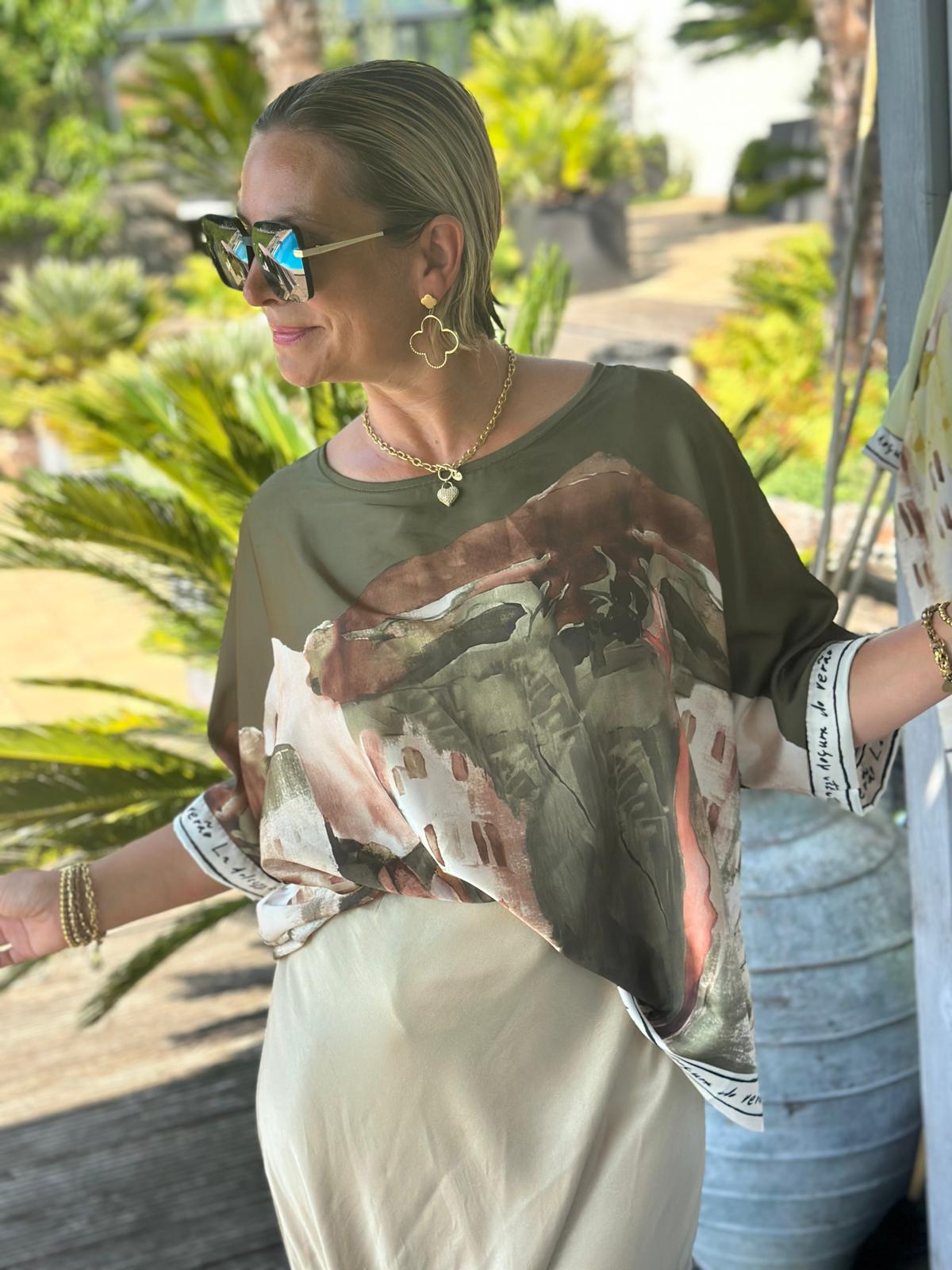 Shirt „Amalfi Dreams“ in Oliv