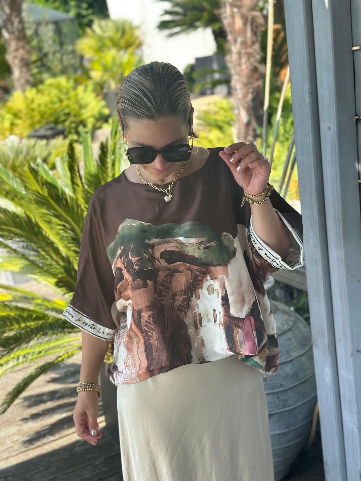 Shirt „Amalfi Dreams“ in Chocolate
