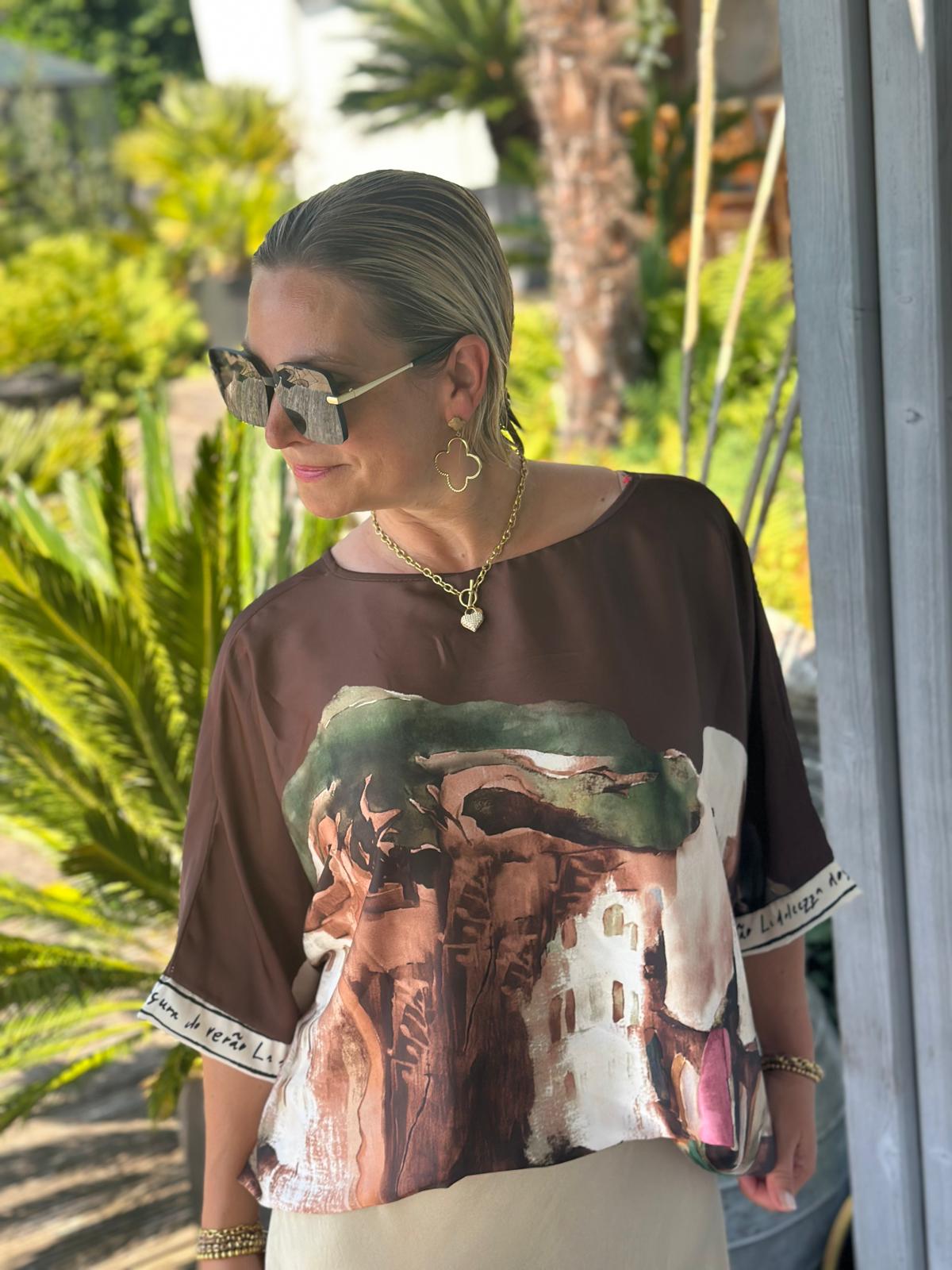 Shirt „Amalfi Dreams“ in Chocolate