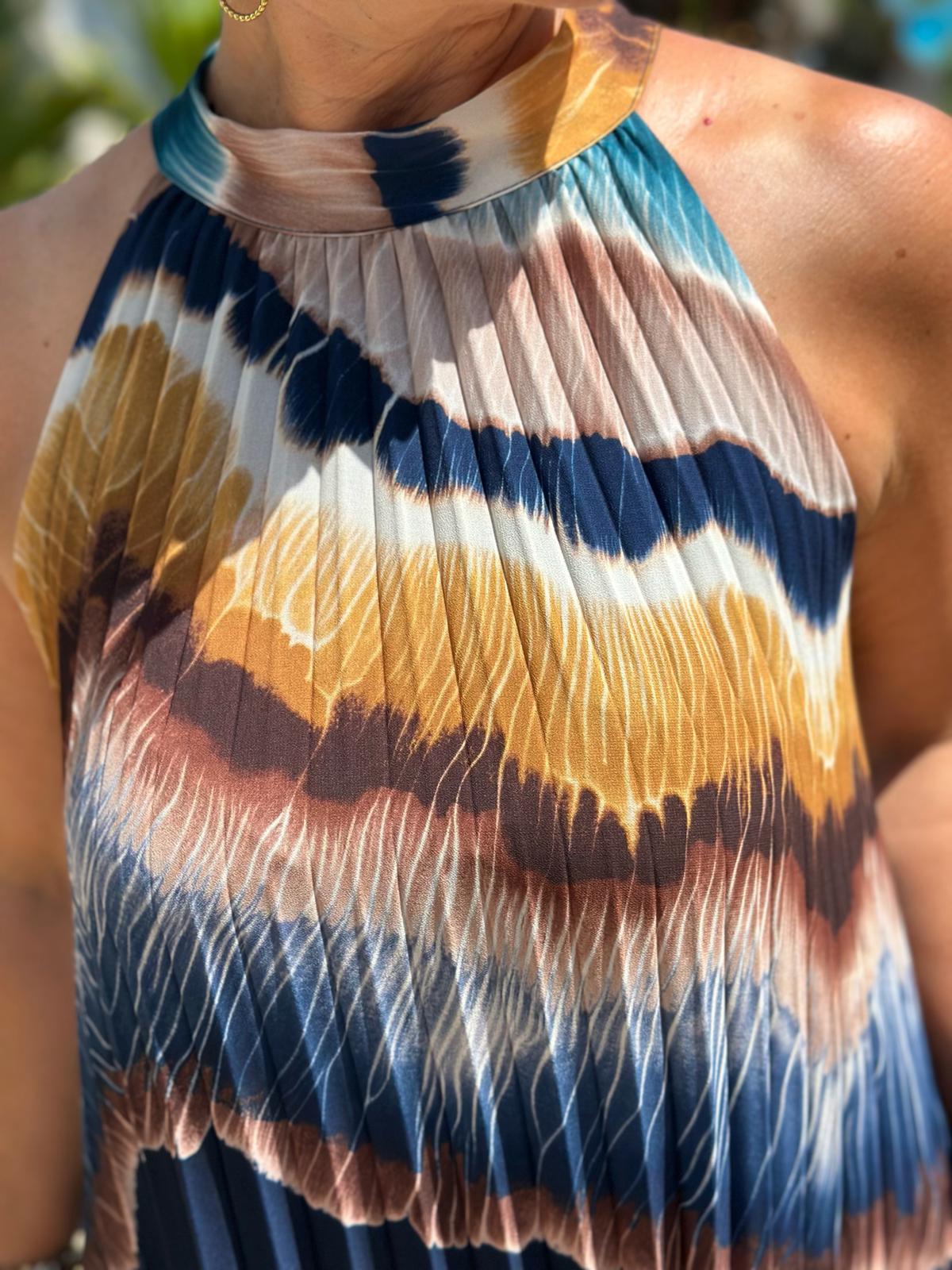Plissee Maxikleid "Costa Bella"