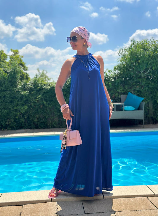 Maxikleid "La Mer" in Royalblau