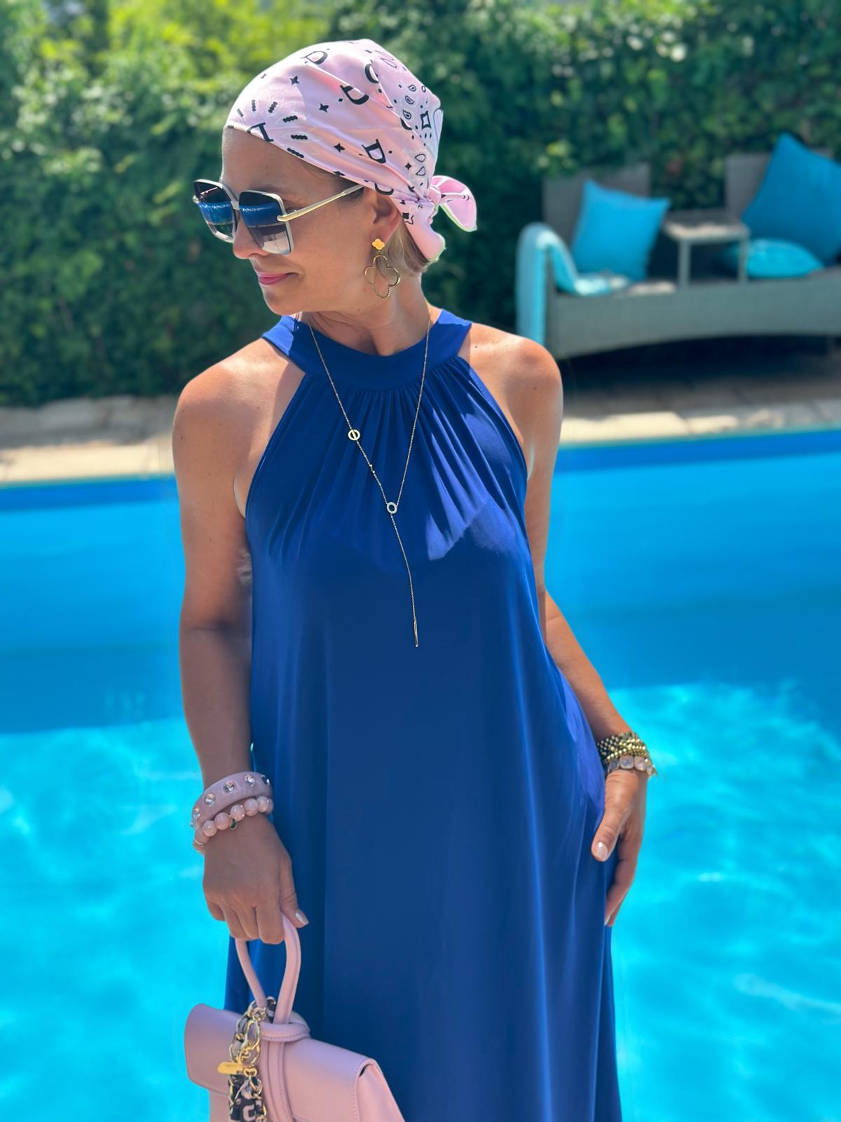 Maxikleid "La Mer" in Royalblau