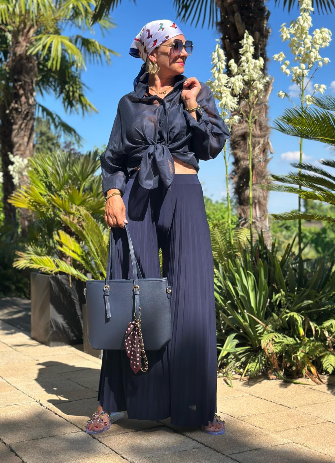 Bluse Navy Flow