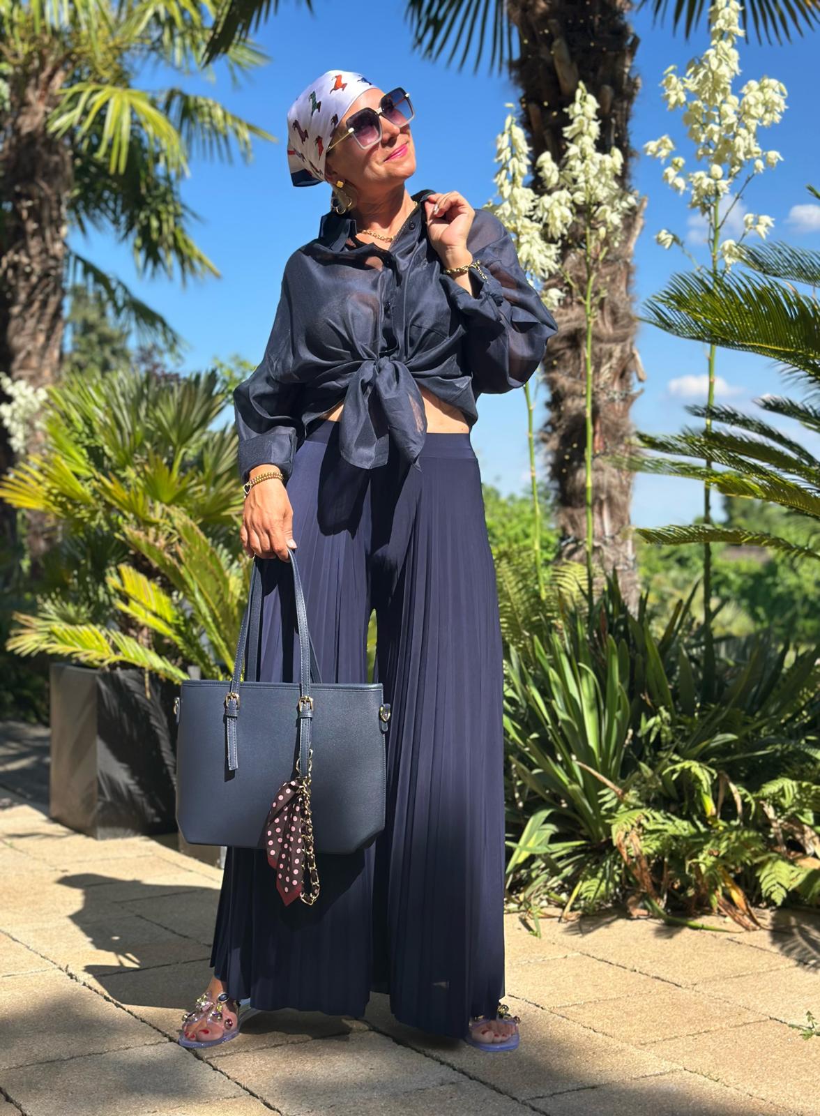 Bluse Navy Flow