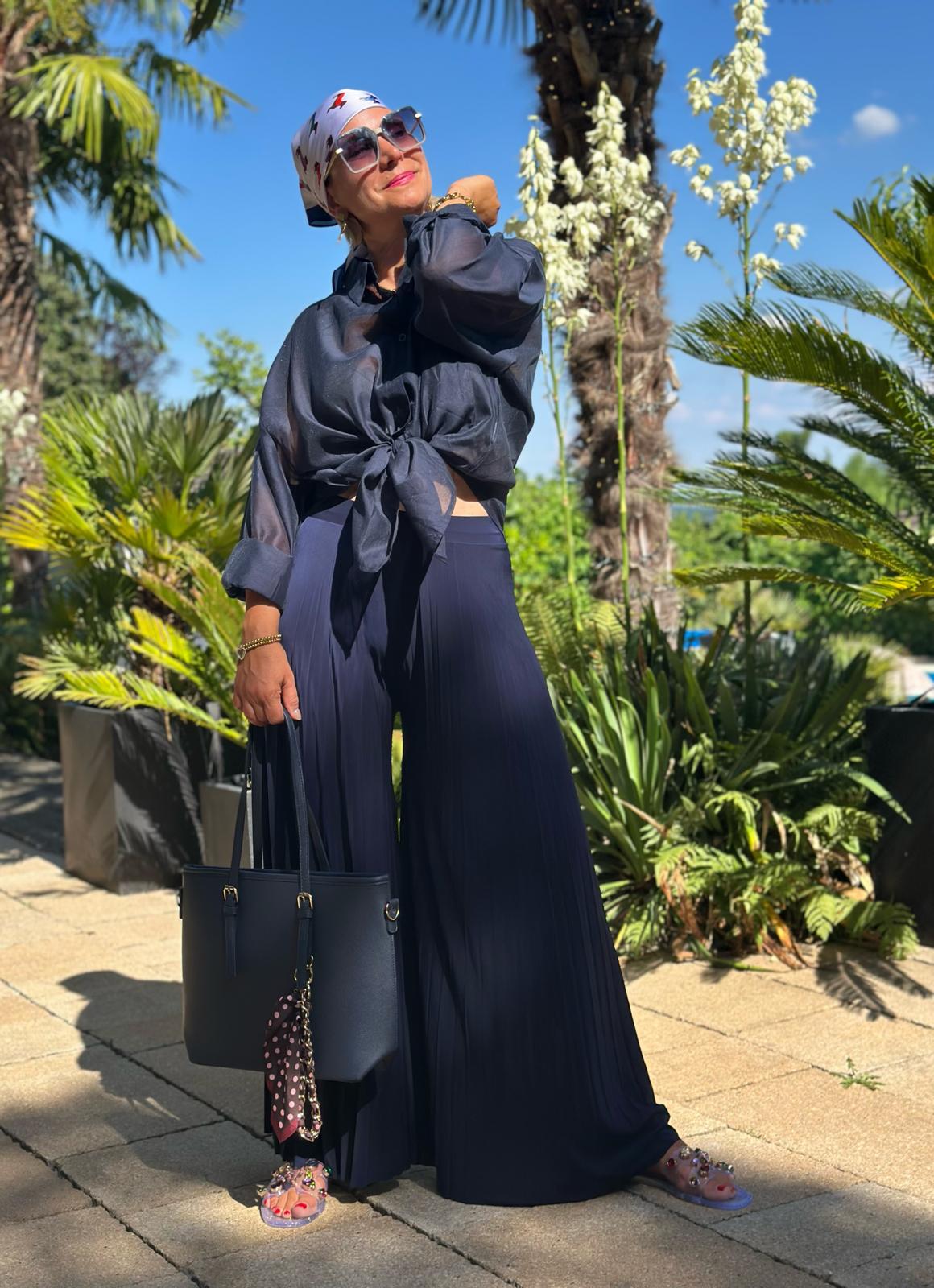 Bluse Navy Flow