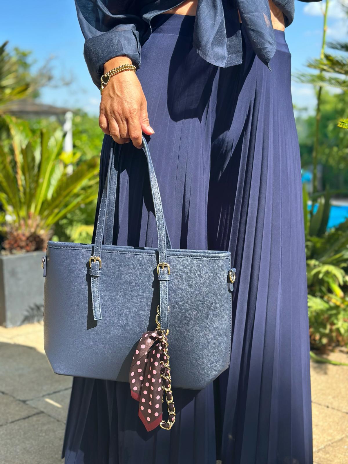 Plissee Kofferhose „Capri Navy"