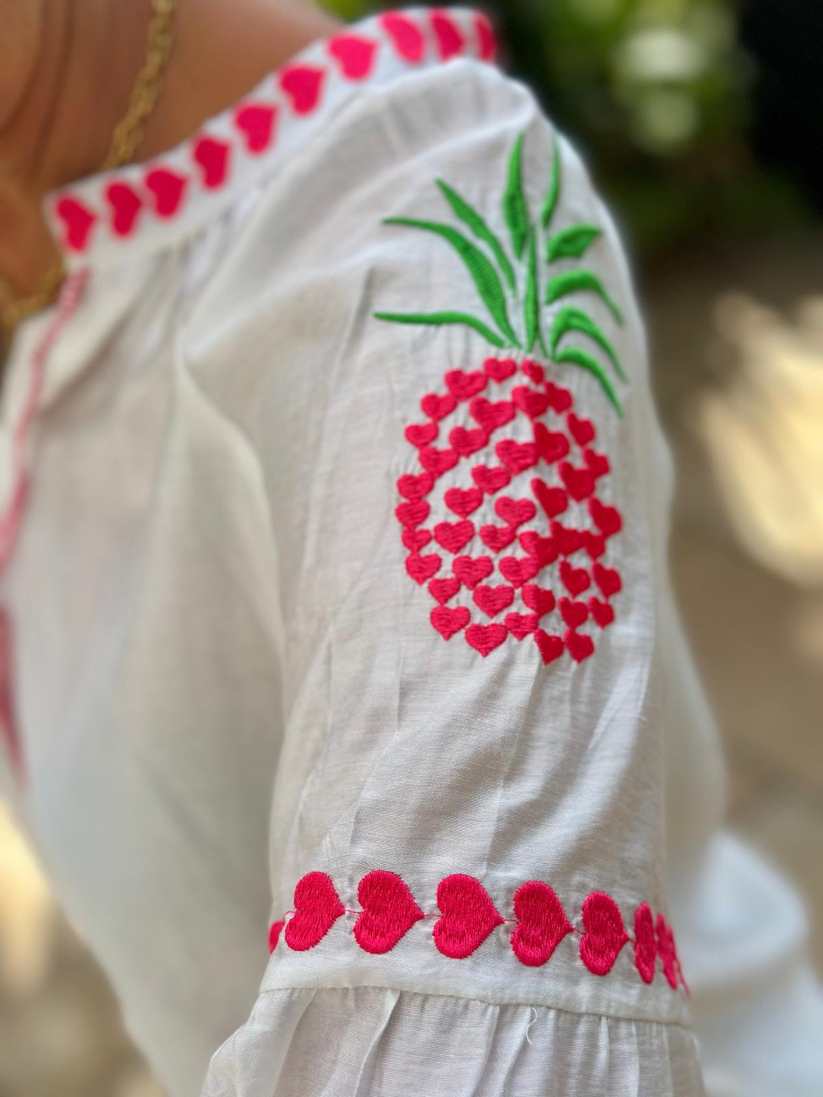 Bluse "Summer by the Sea" in Pink