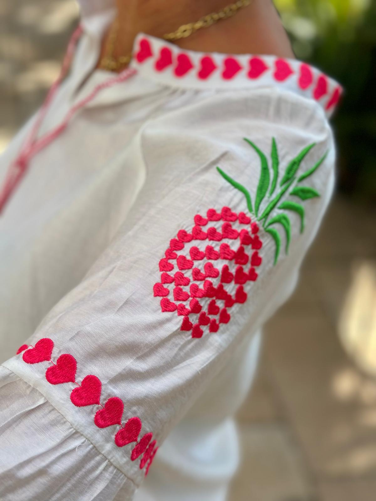 Bluse "Summer by the Sea" in Pink