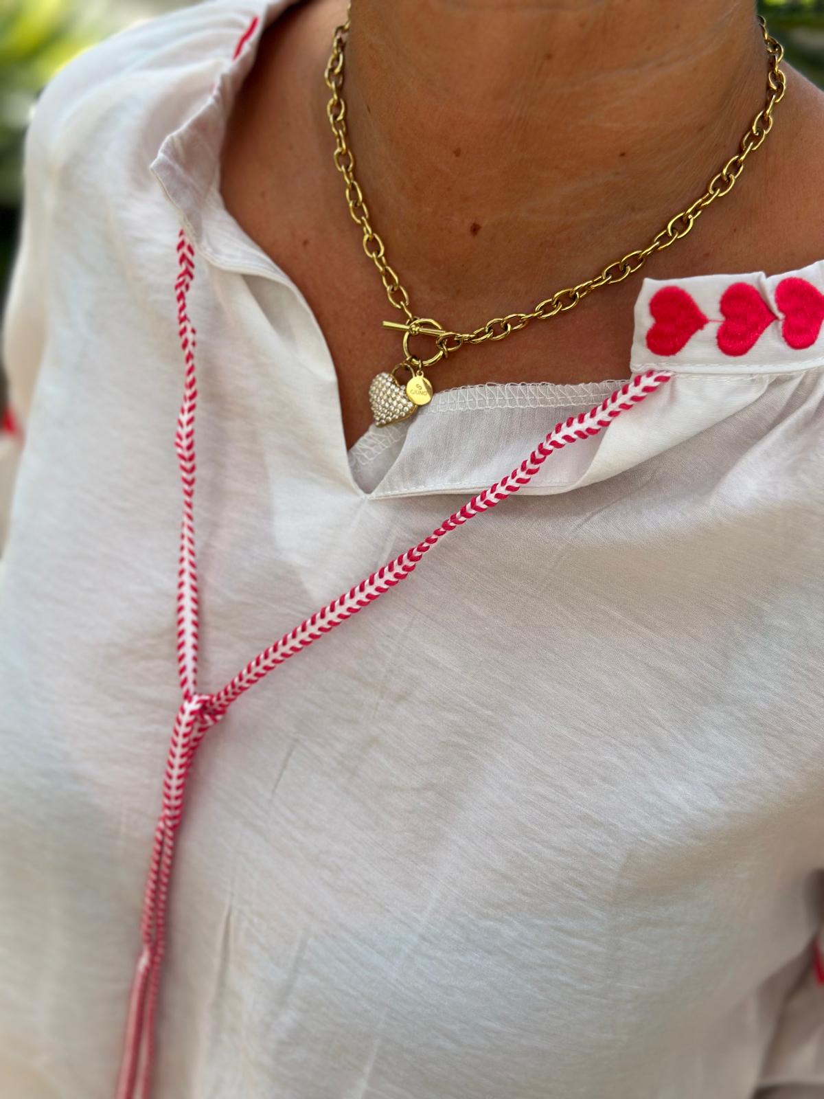 Bluse "Summer by the Sea" in Pink