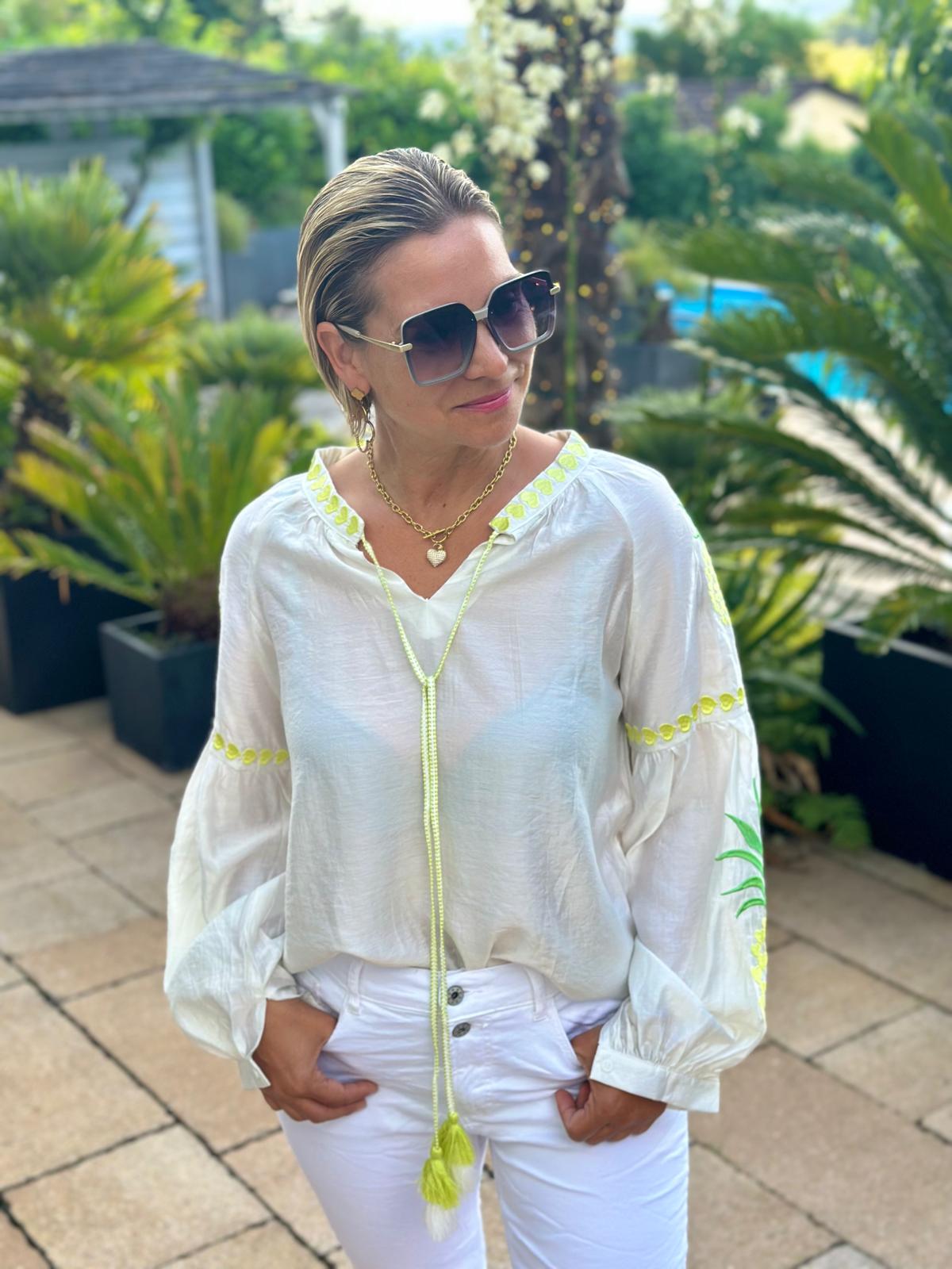 Bluse "Summer by the Sea" in Citrus