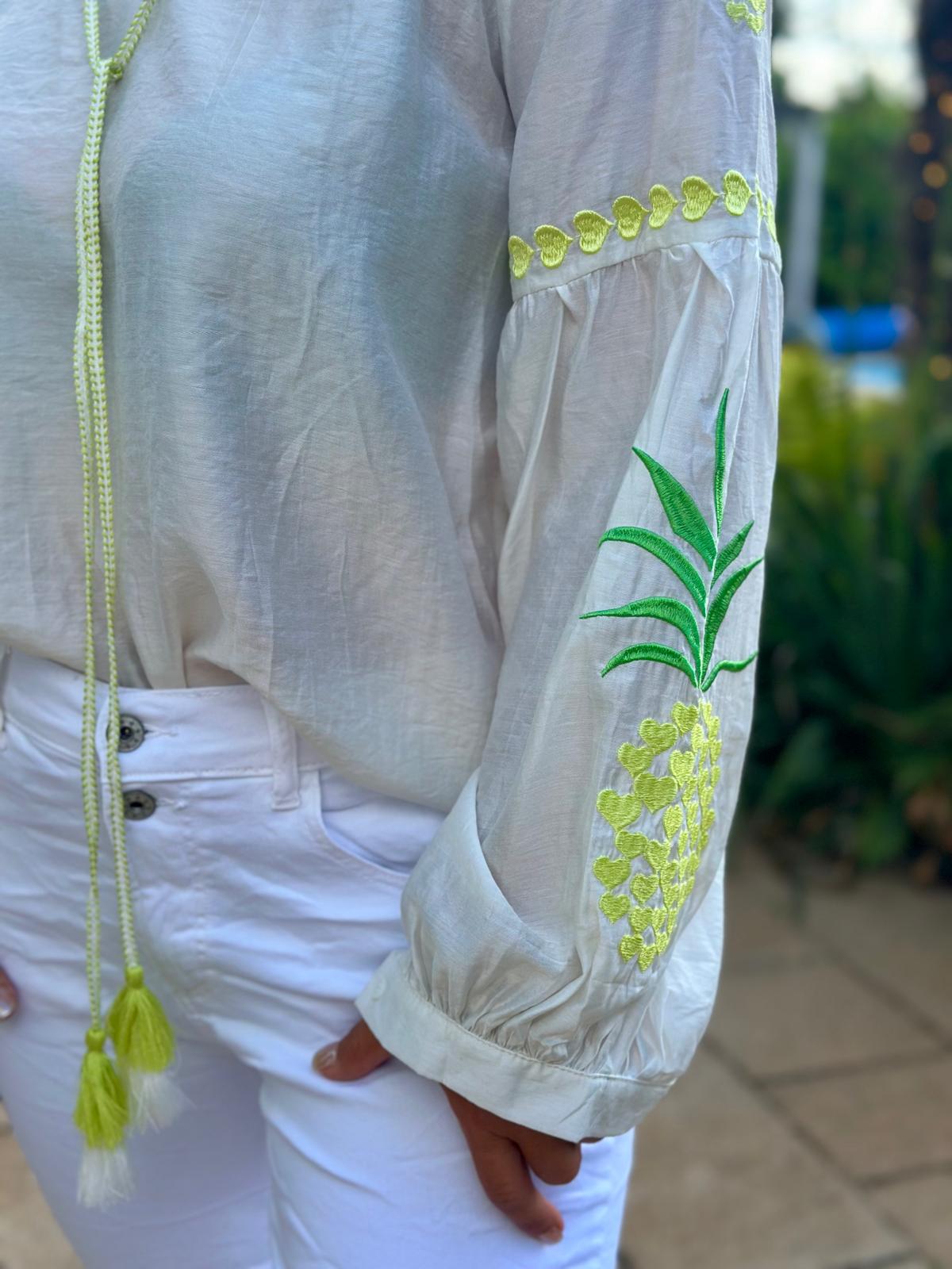 Bluse "Summer by the Sea" in Citrus