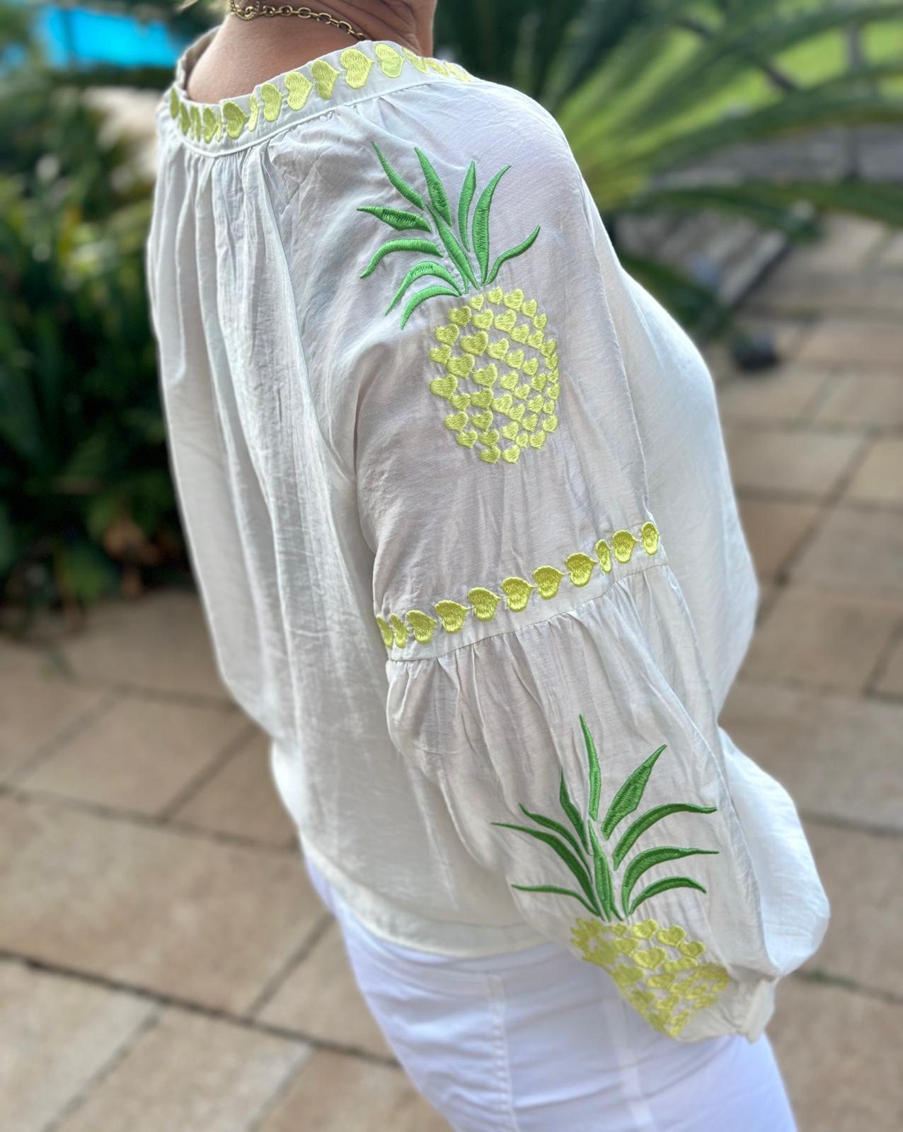Bluse "Summer by the Sea" in Citrus