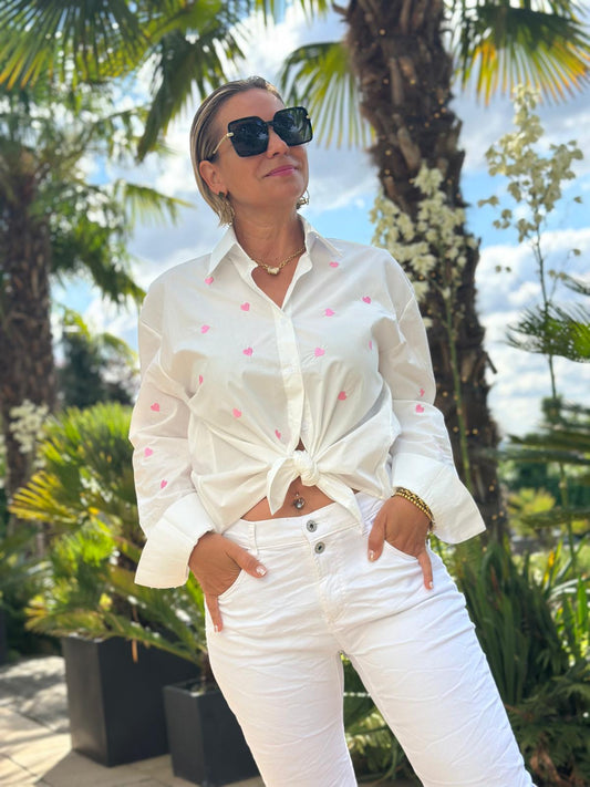 Bluse "Rosy Hearts"