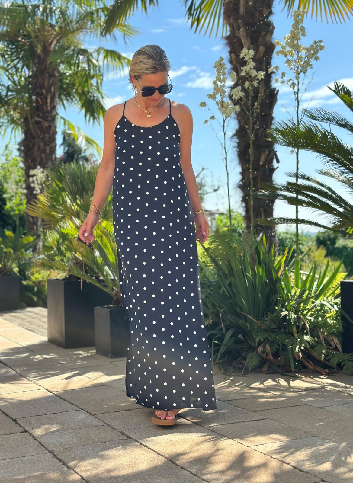 Maxikleid "DOLCE DOTS" in Schwarz