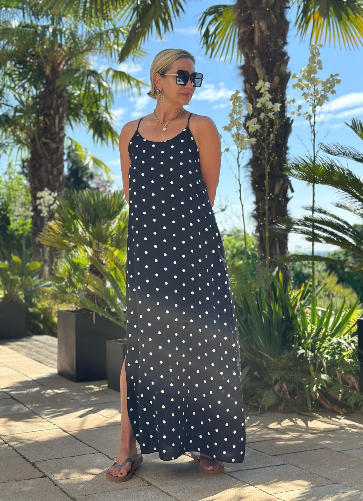 Maxikleid "DOLCE DOTS" in Schwarz