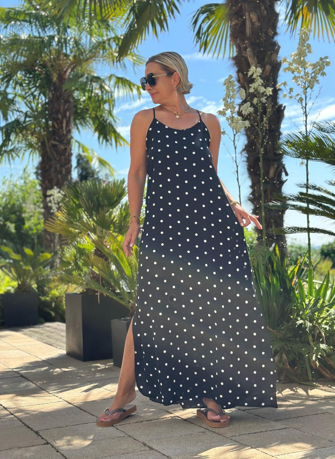 Maxikleid "DOLCE DOTS" in Schwarz