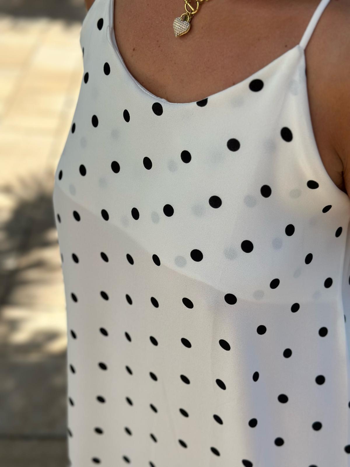 Maxikleid "DOLCE DOTS" in Weiss