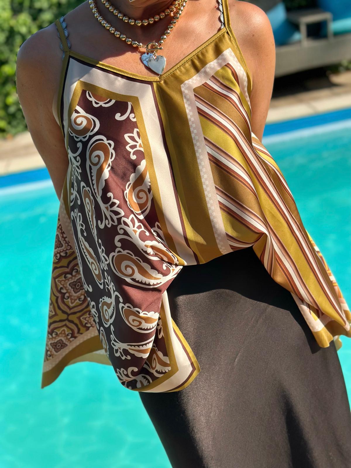 Top "Mediterrane Eleganz" in Honey Mustard