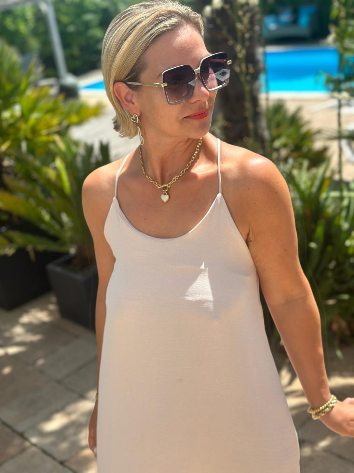 Maxikleid "CAPRI" in Cremé