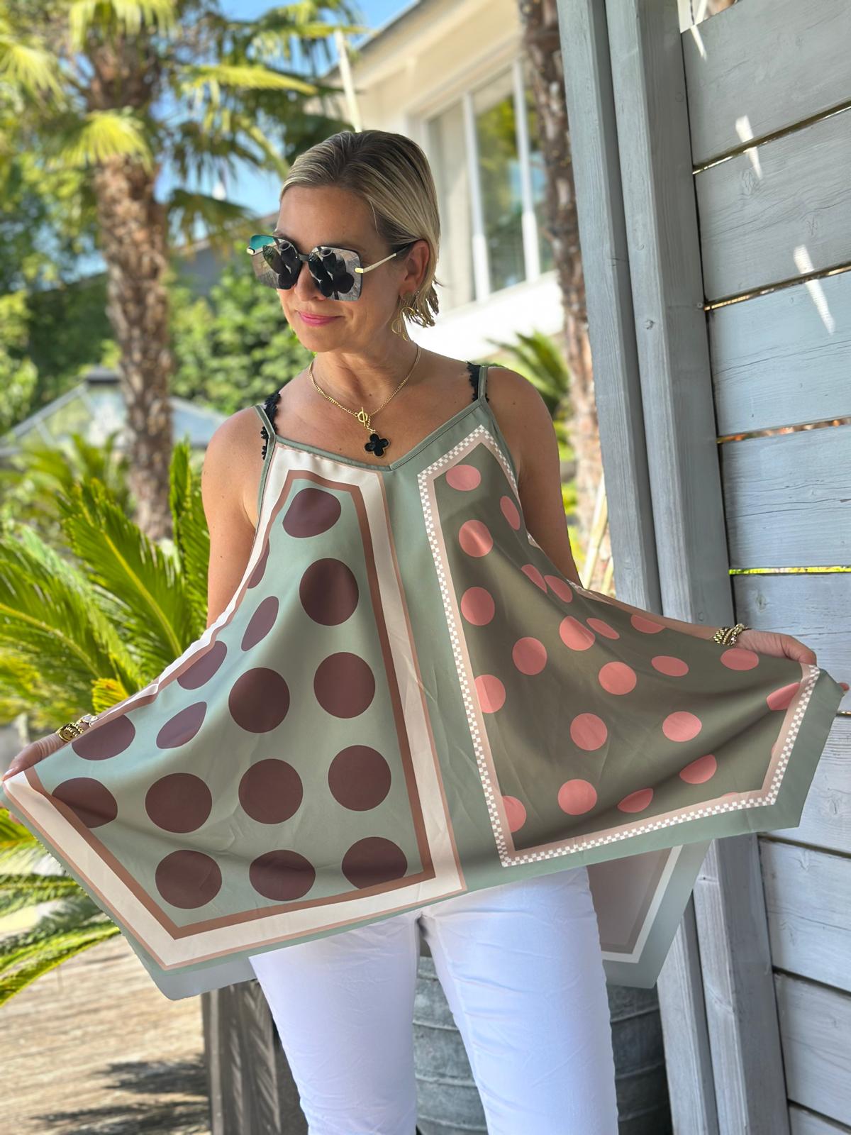 Top "Bella Puntini" in Olive