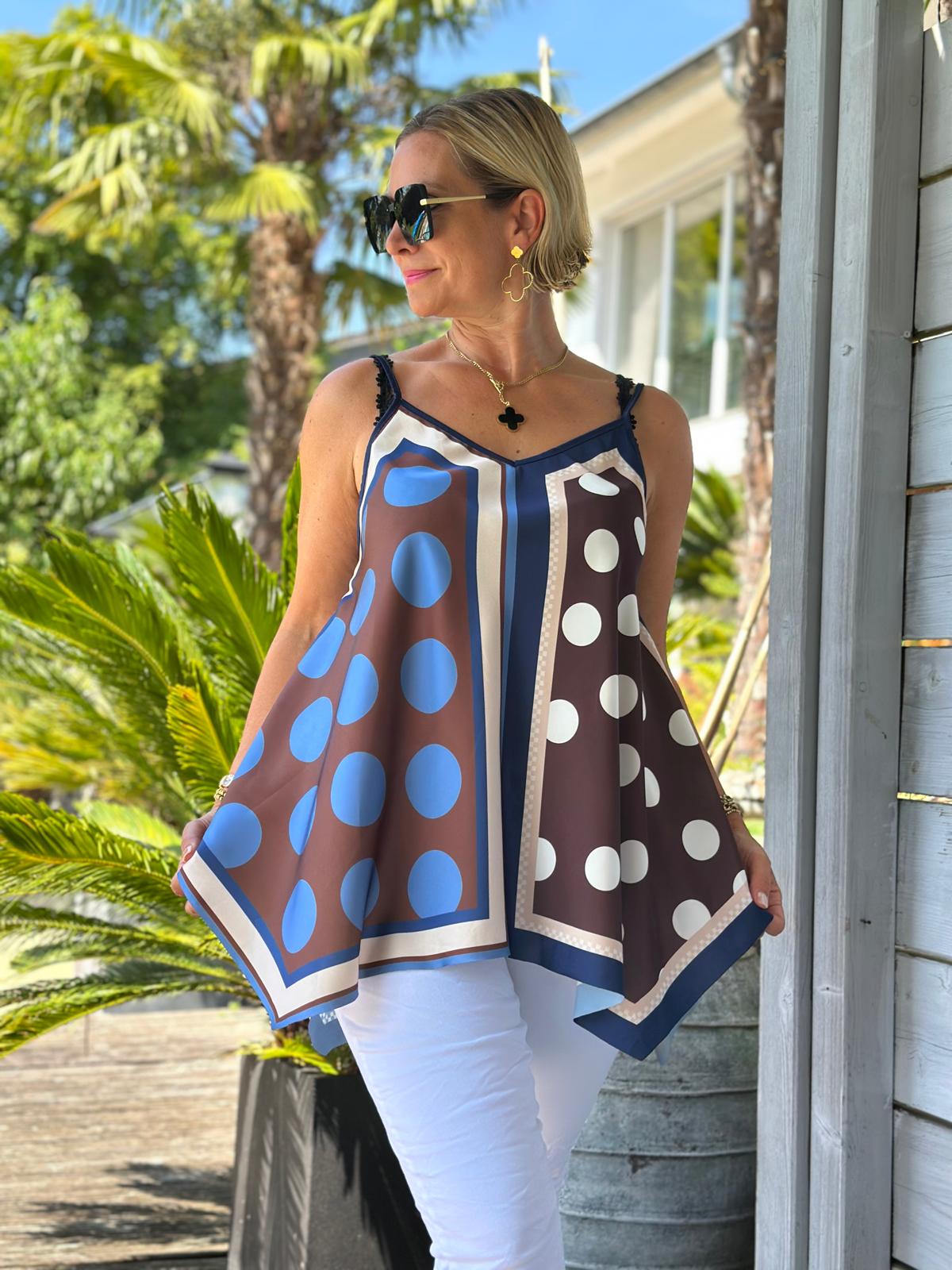 Top "Bella Puntini" in Navy