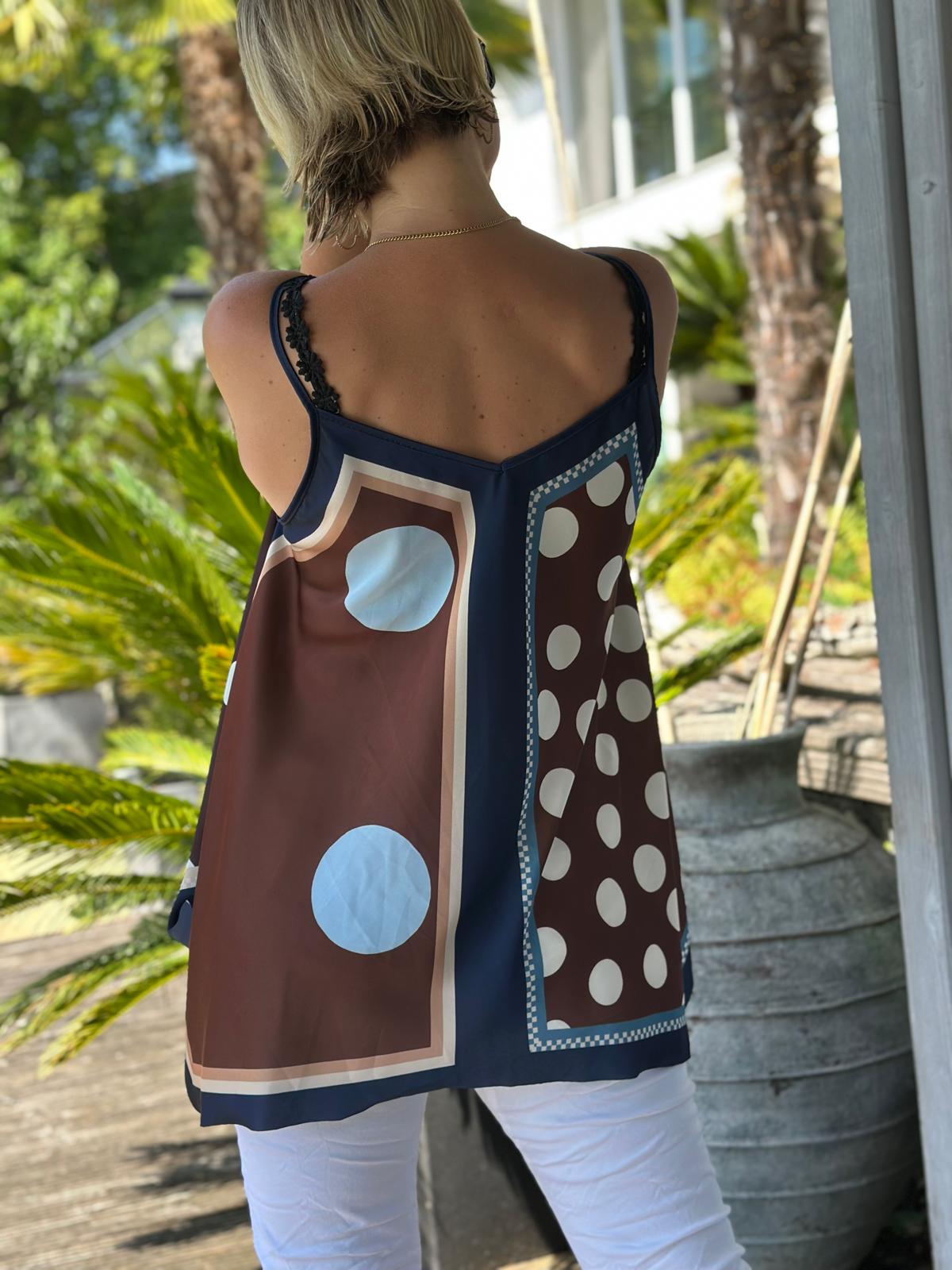 Top "Bella Puntini" in Navy