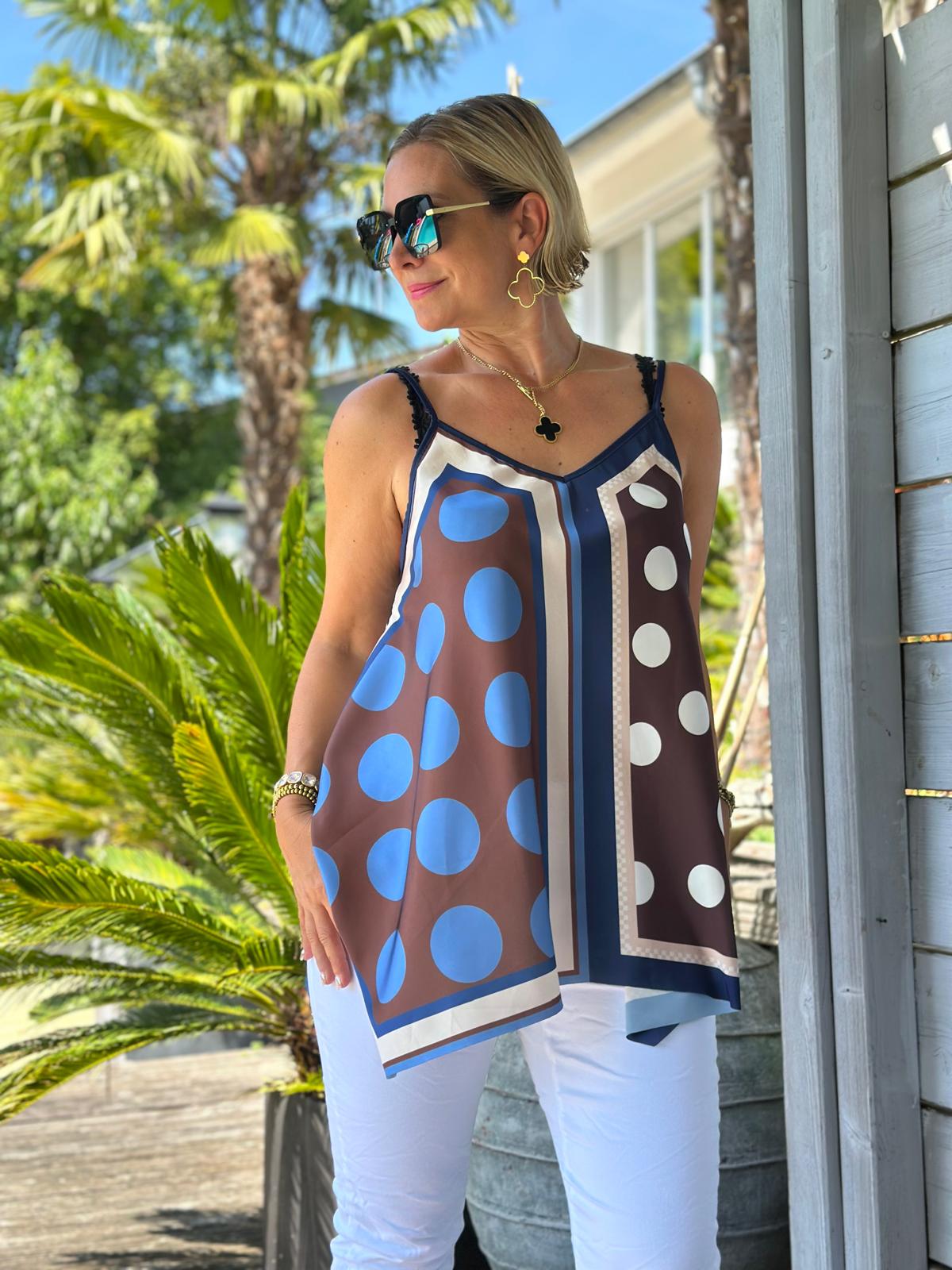 Top "Bella Puntini" in Navy