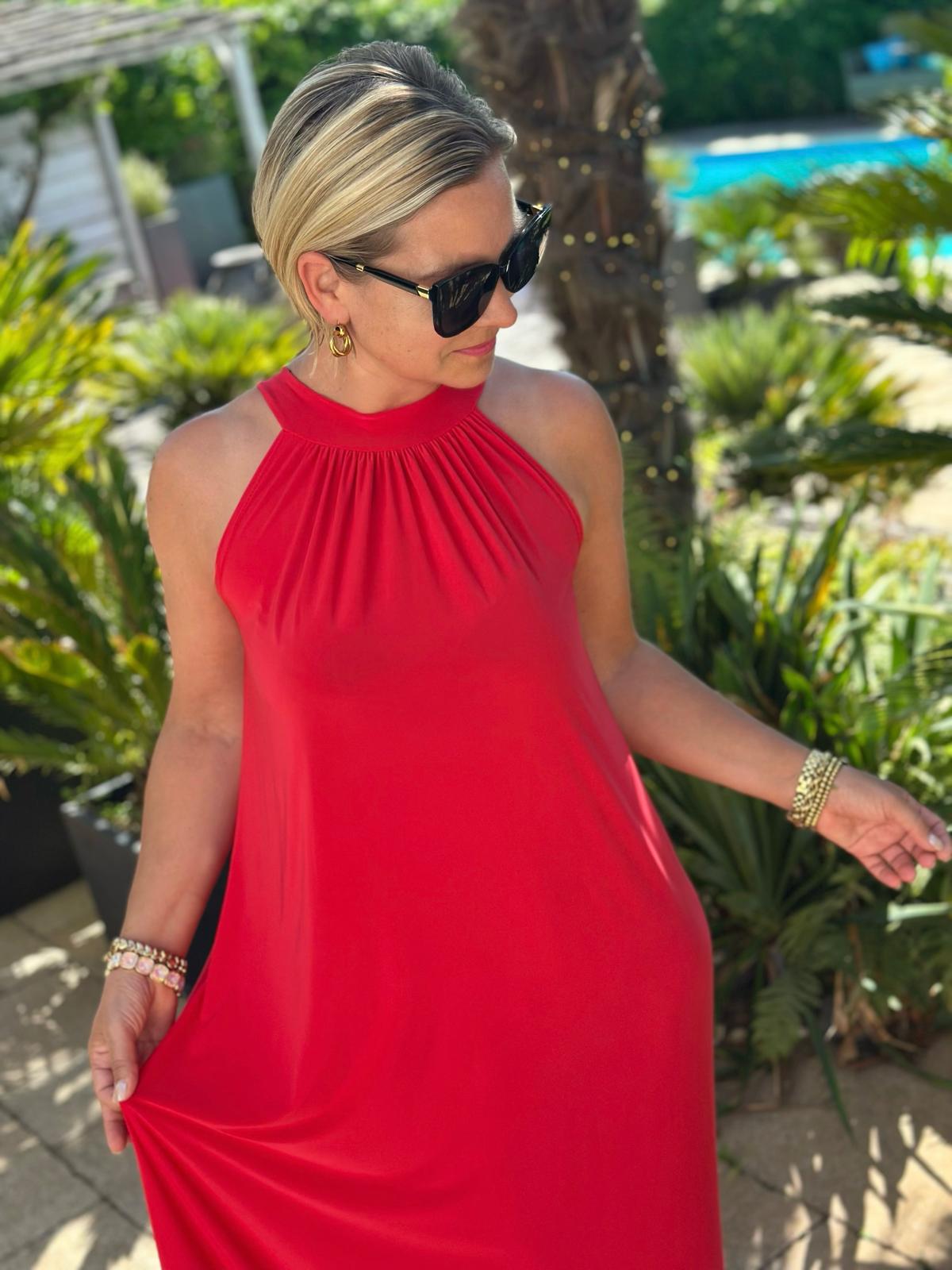 Maxikleid "La Mer" in Cherry