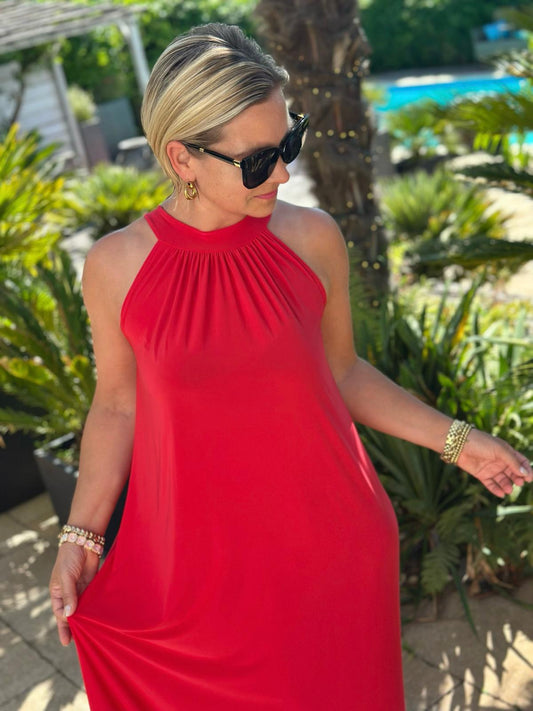 Maxikleid "La Mer" in Cherry