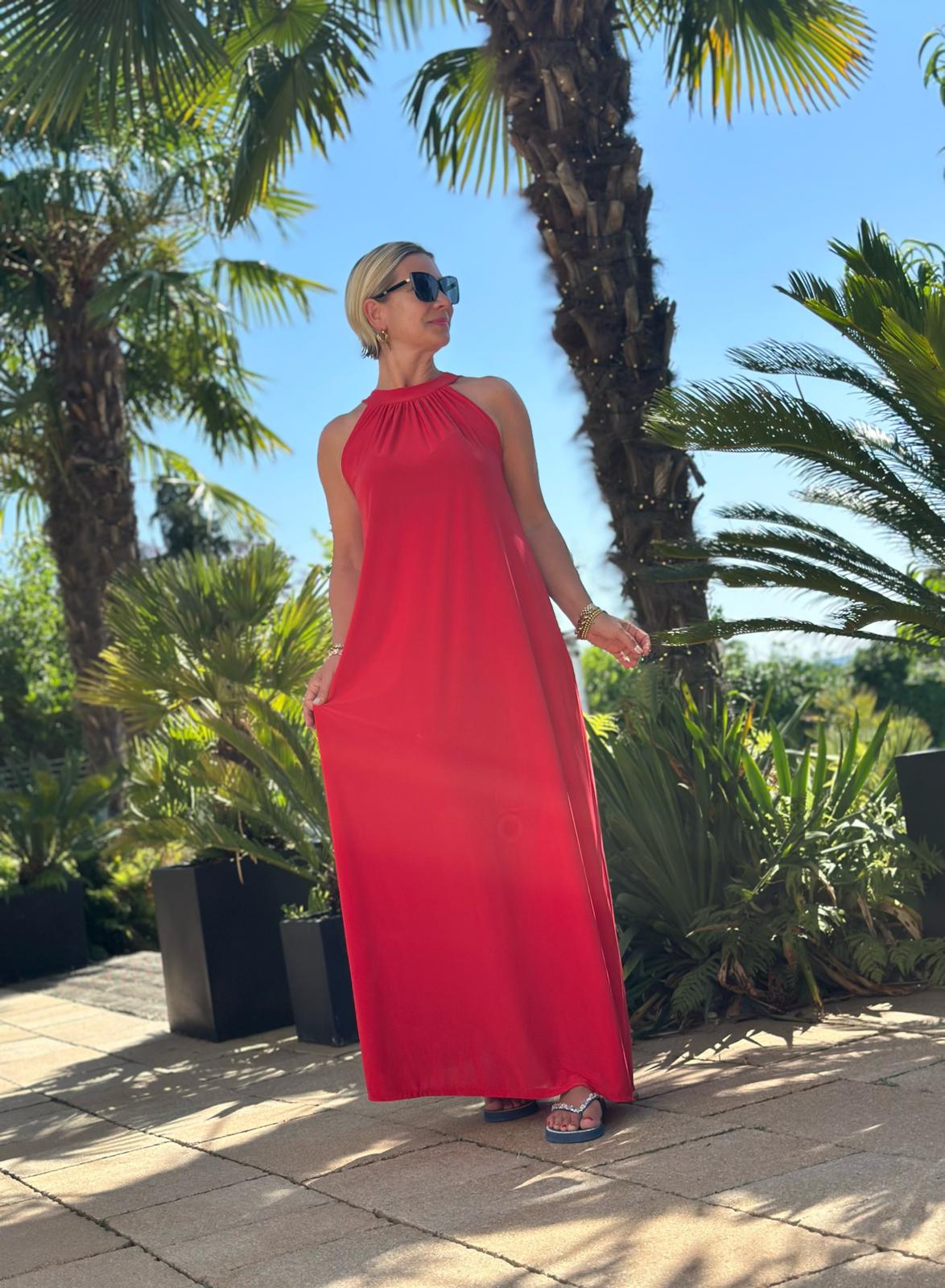 Maxikleid "La Mer" in Cherry