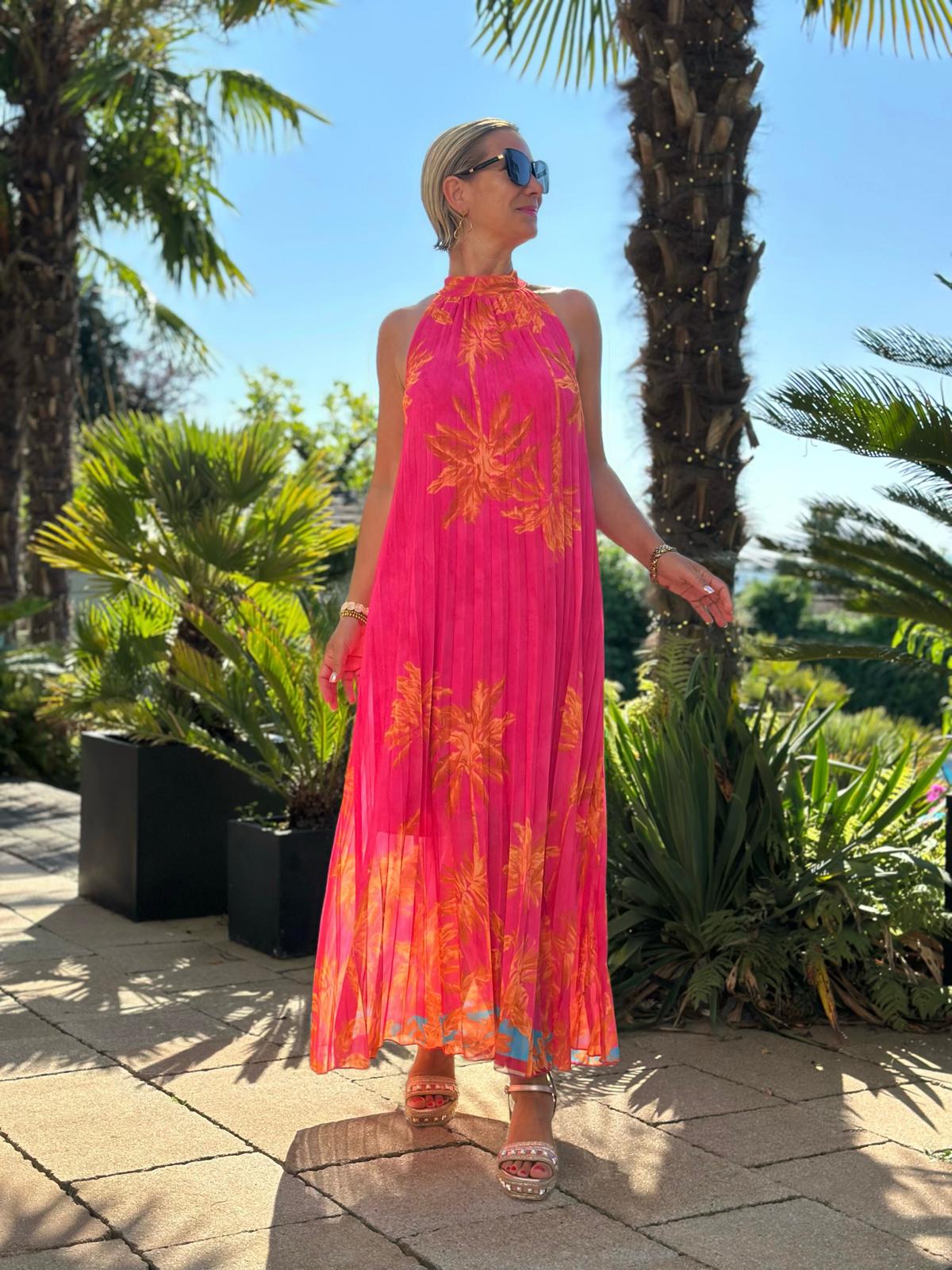 Plissee Maxikleid "Palma Sunset"