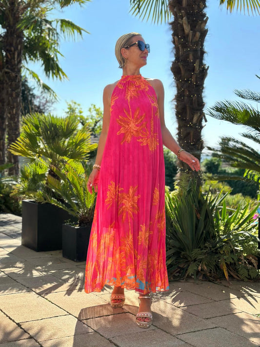 Plissee Maxikleid "Palma Sunset"
