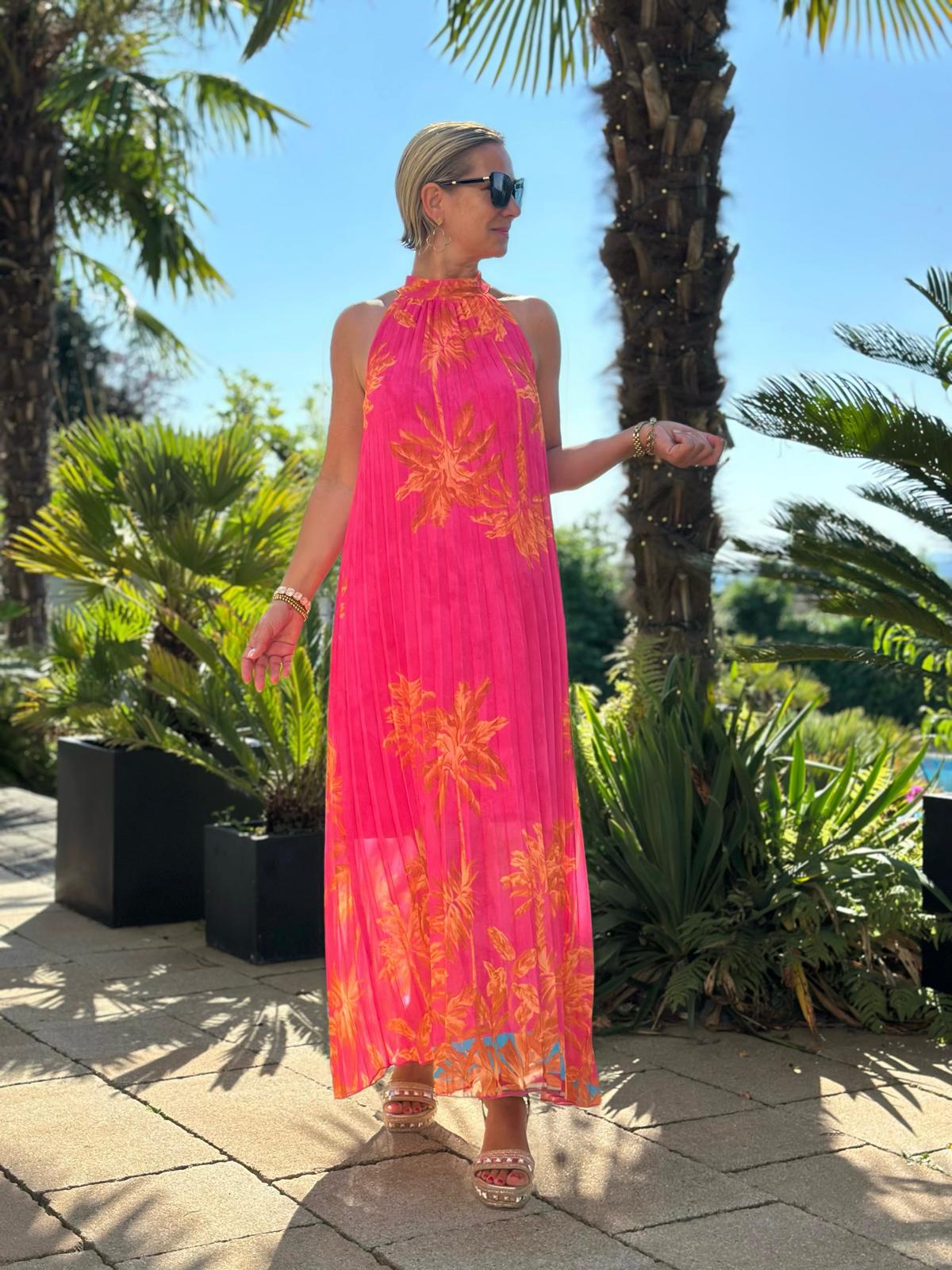Plissee Maxikleid "Palma Sunset"