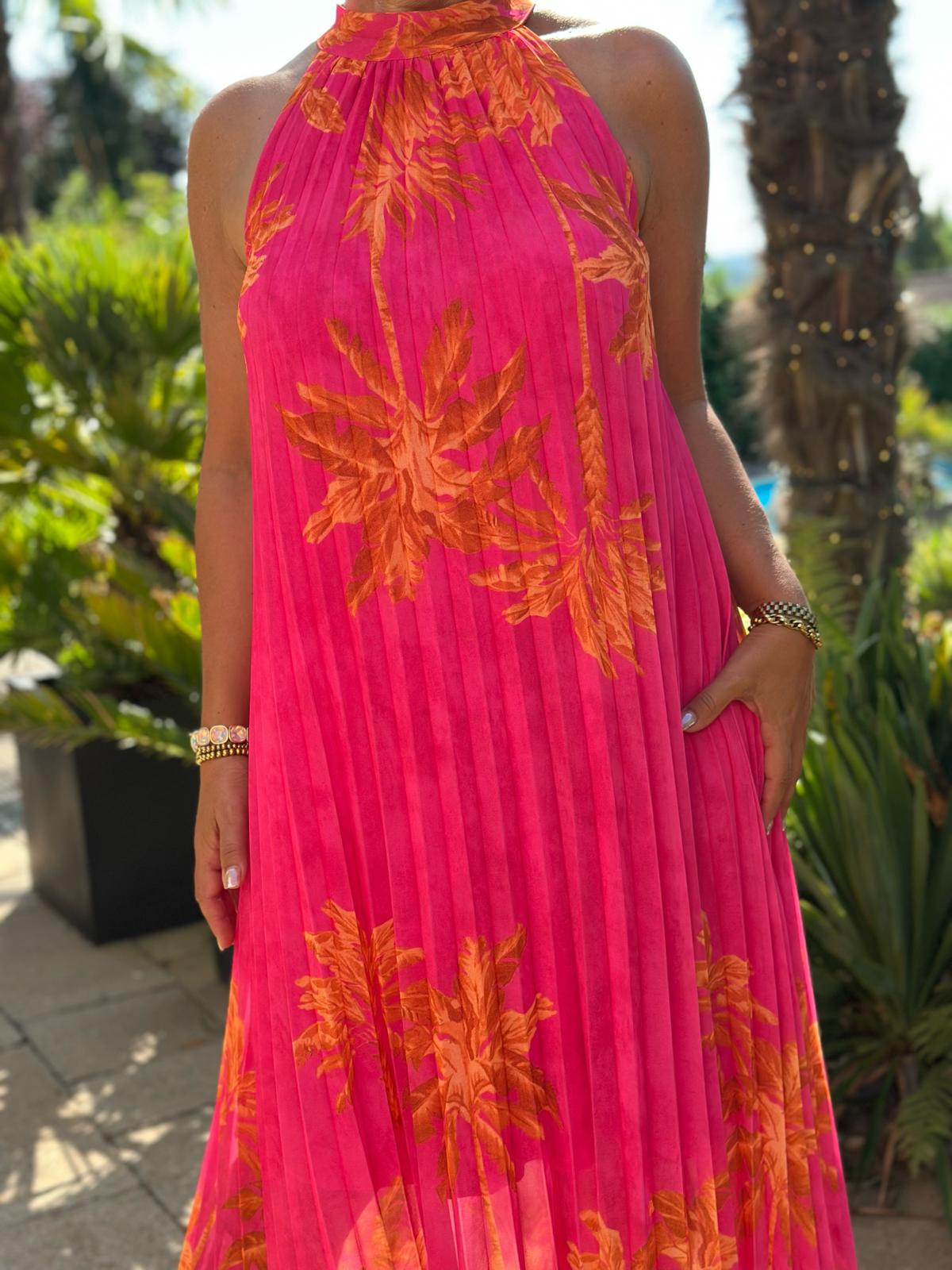 Plissee Maxikleid "Palma Sunset"