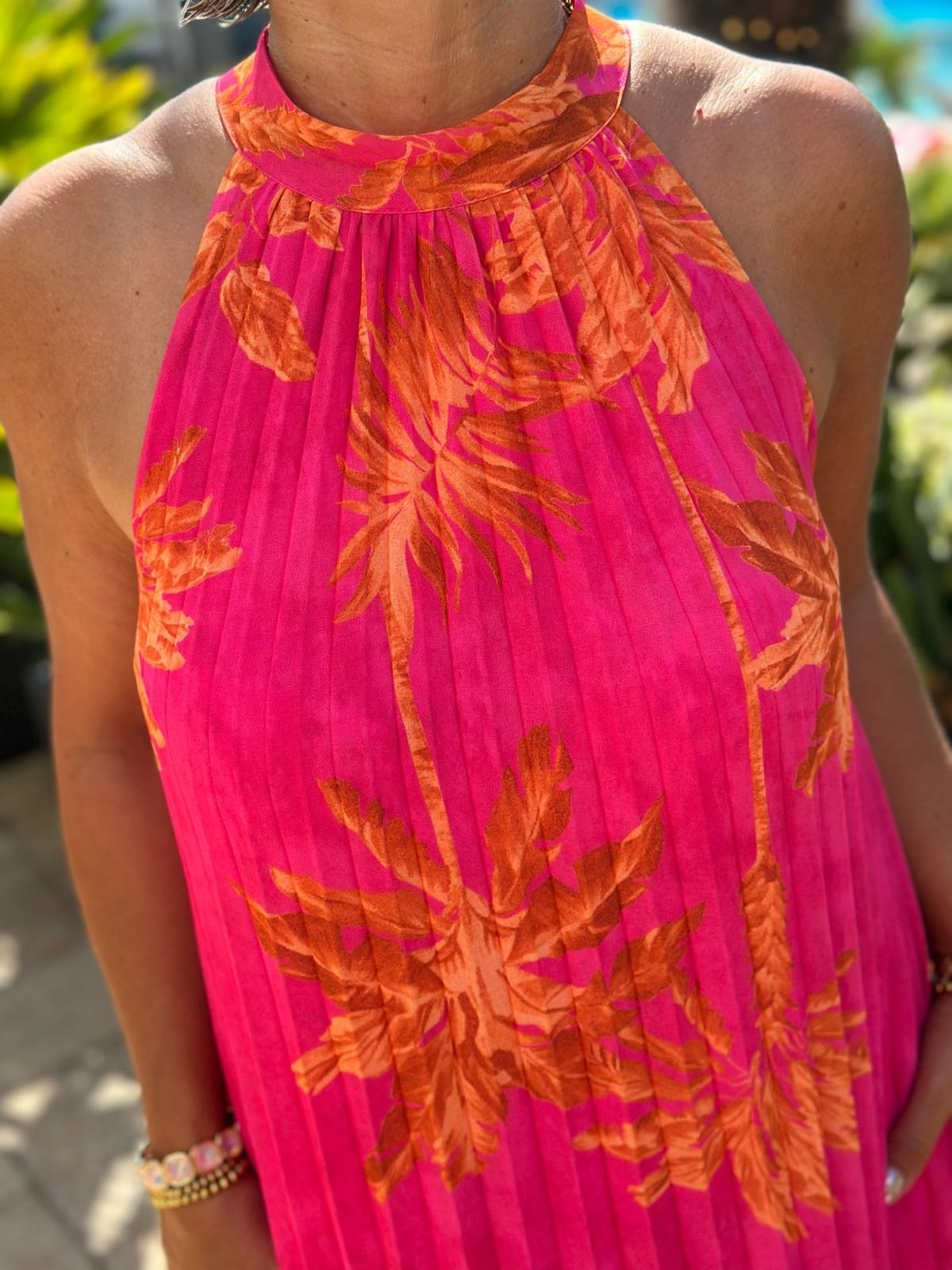 Plissee Maxikleid "Palma Sunset"