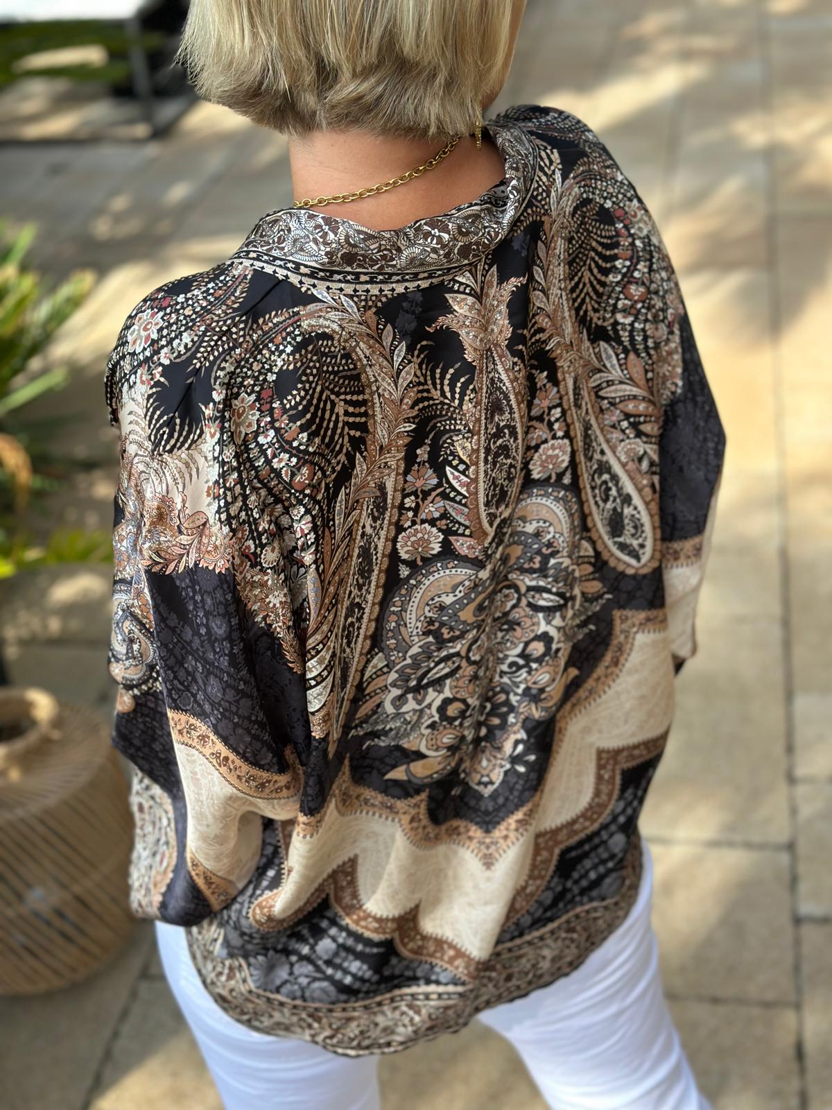 Bluse "Midnight Paisley"