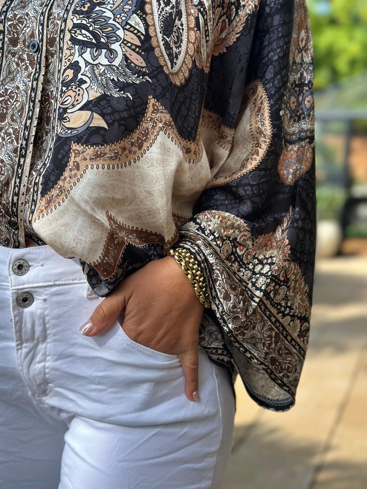 Bluse "Midnight Paisley"