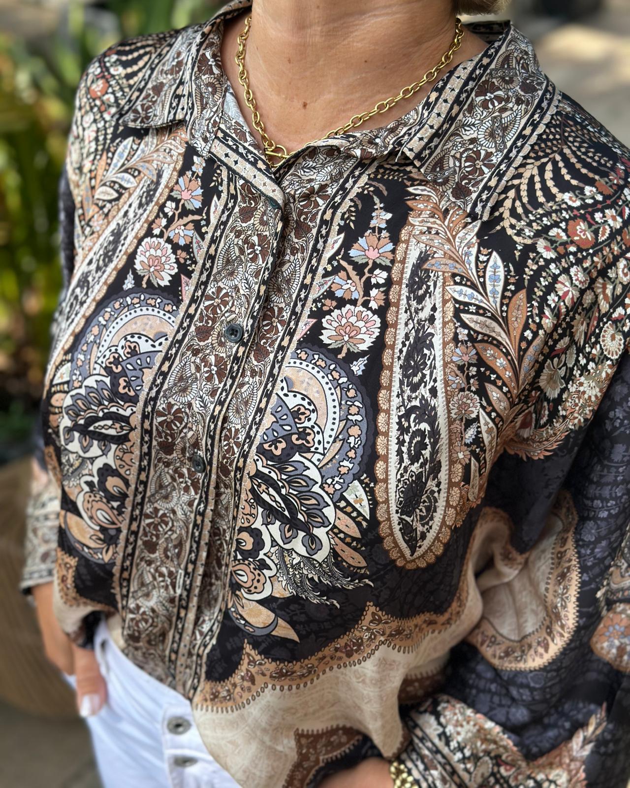 Bluse "Midnight Paisley"