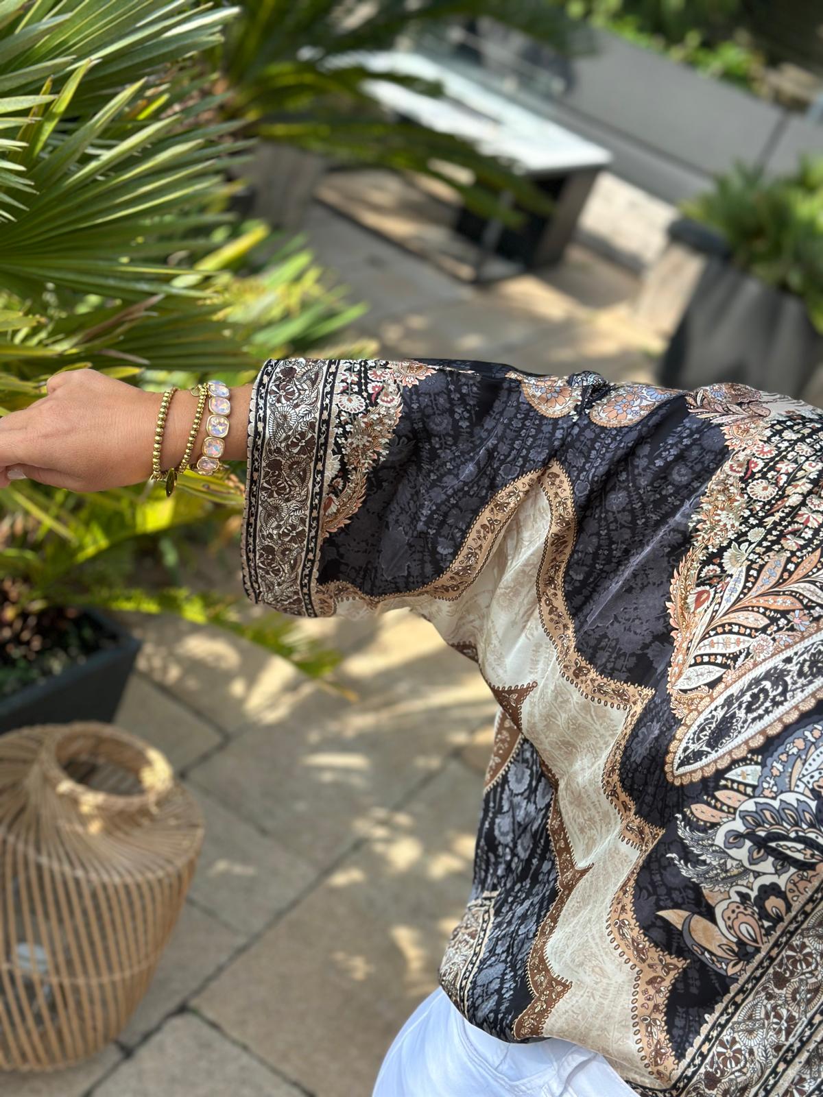Bluse "Midnight Paisley"