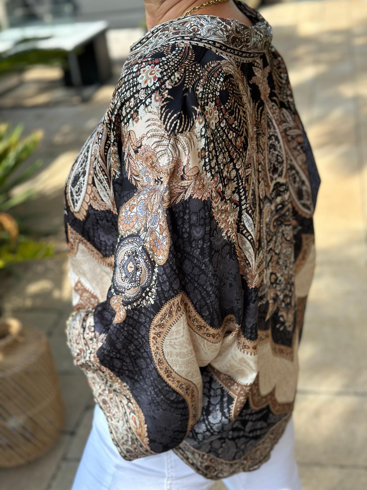 Bluse "Midnight Paisley"