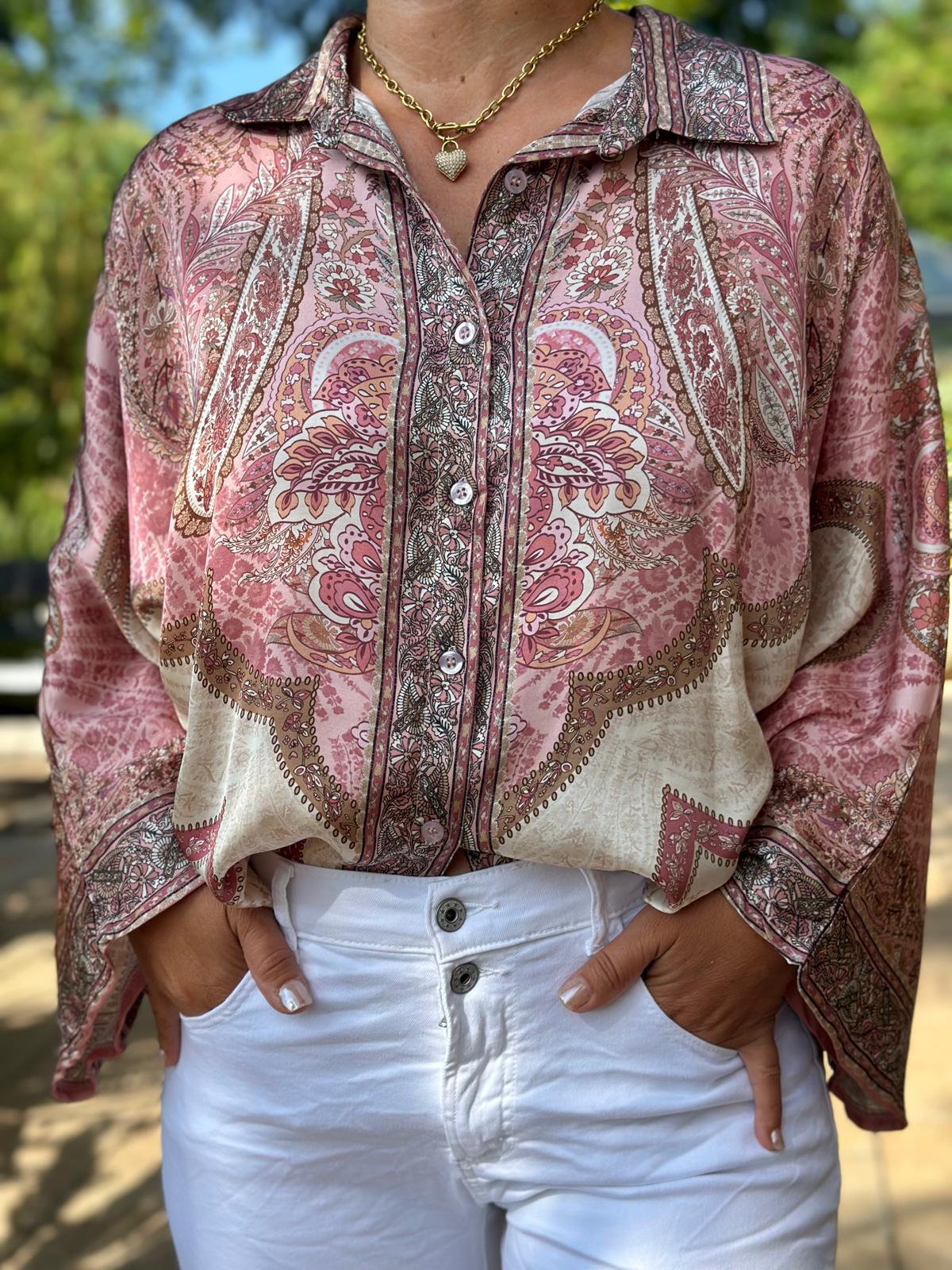 Bluse "Rosé Paisley"