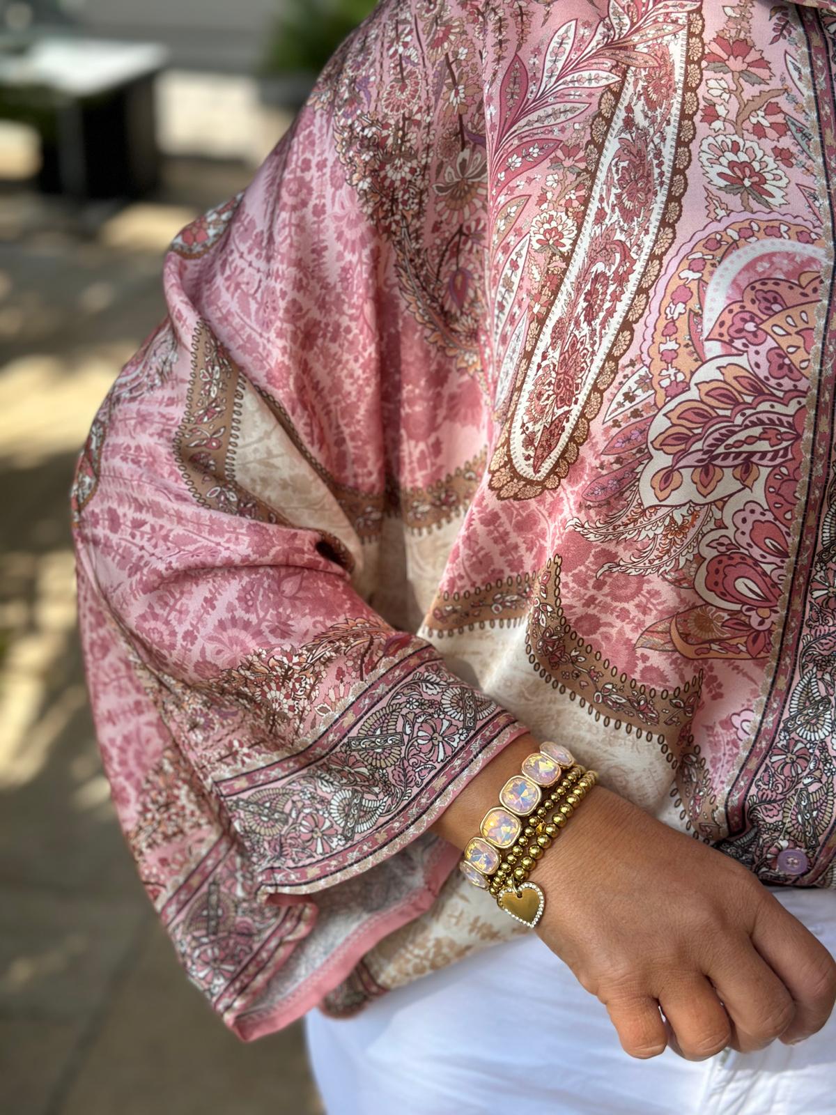 Bluse "Rosé Paisley"