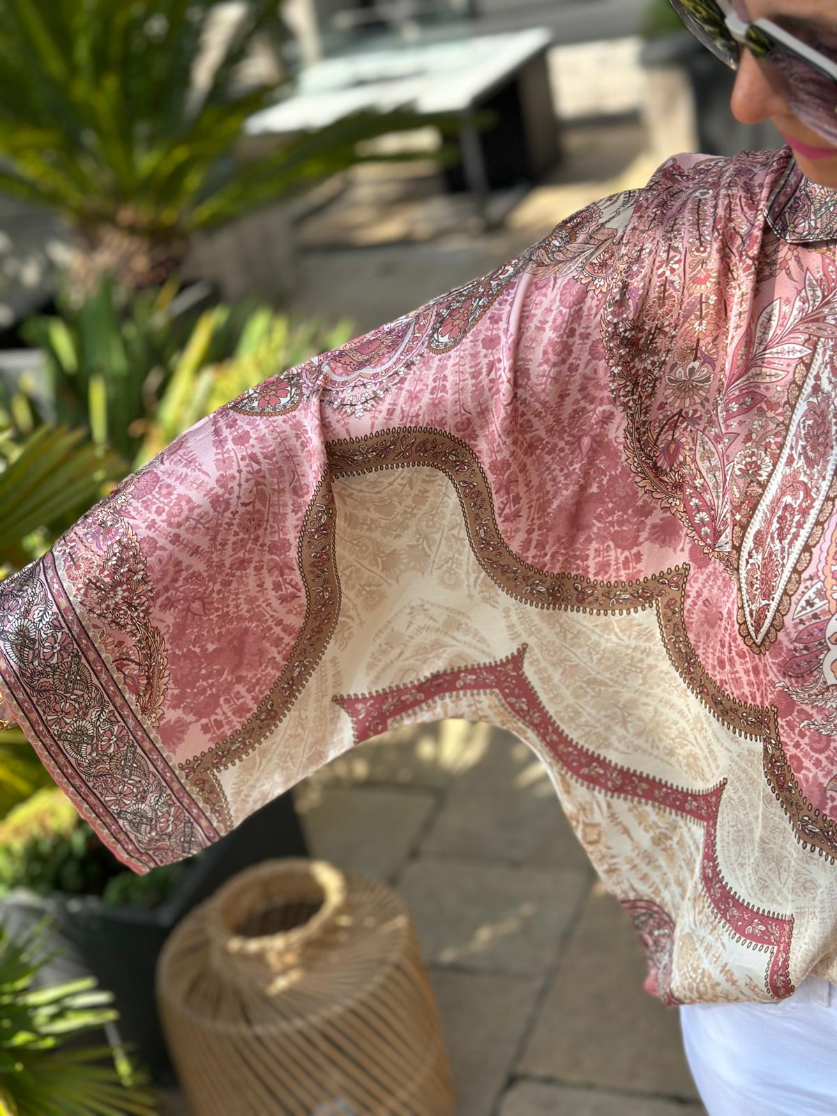 Bluse "Rosé Paisley"